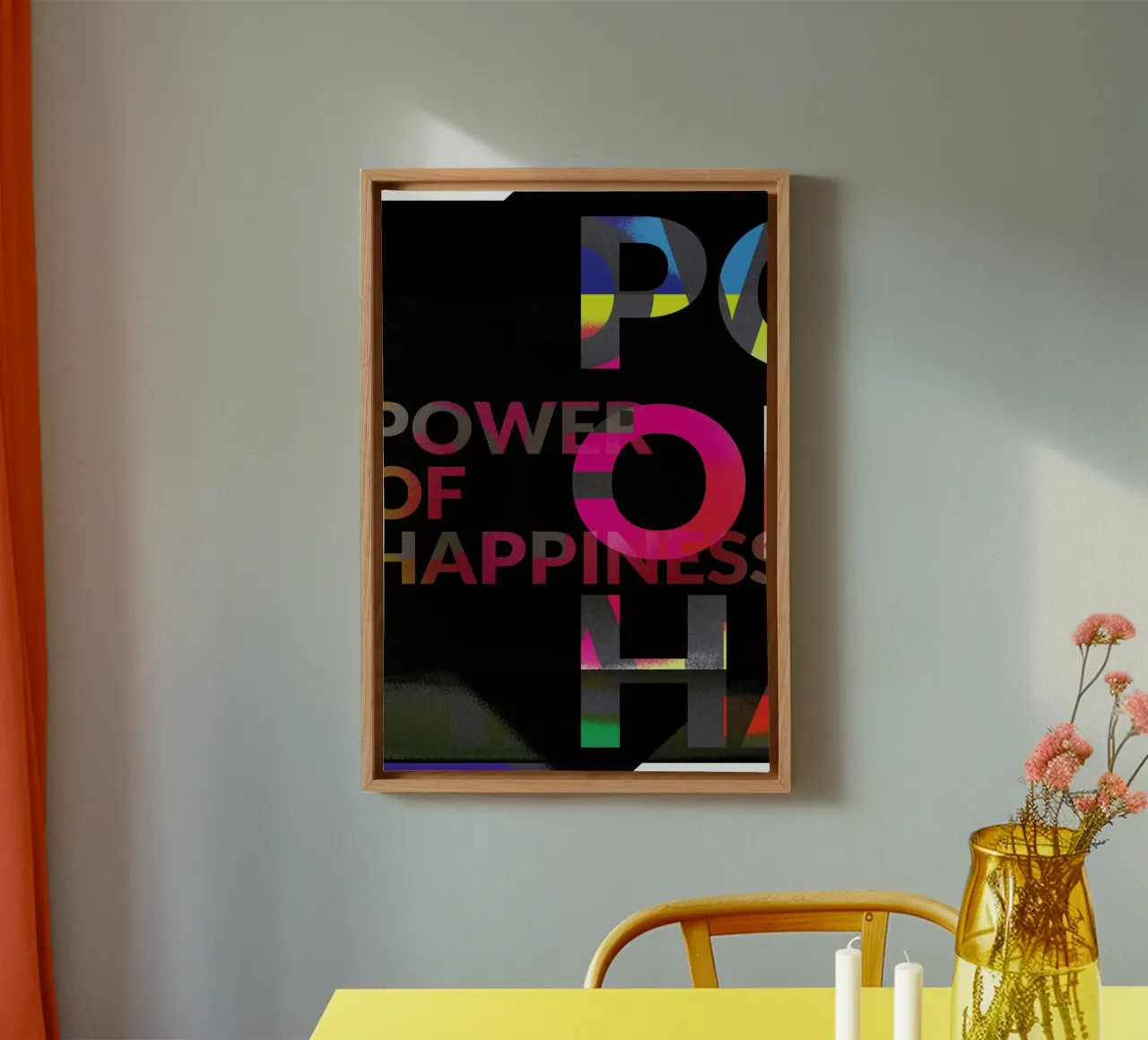 Power Of Happiness tela con Cornice a cassetta da Shot By Clint