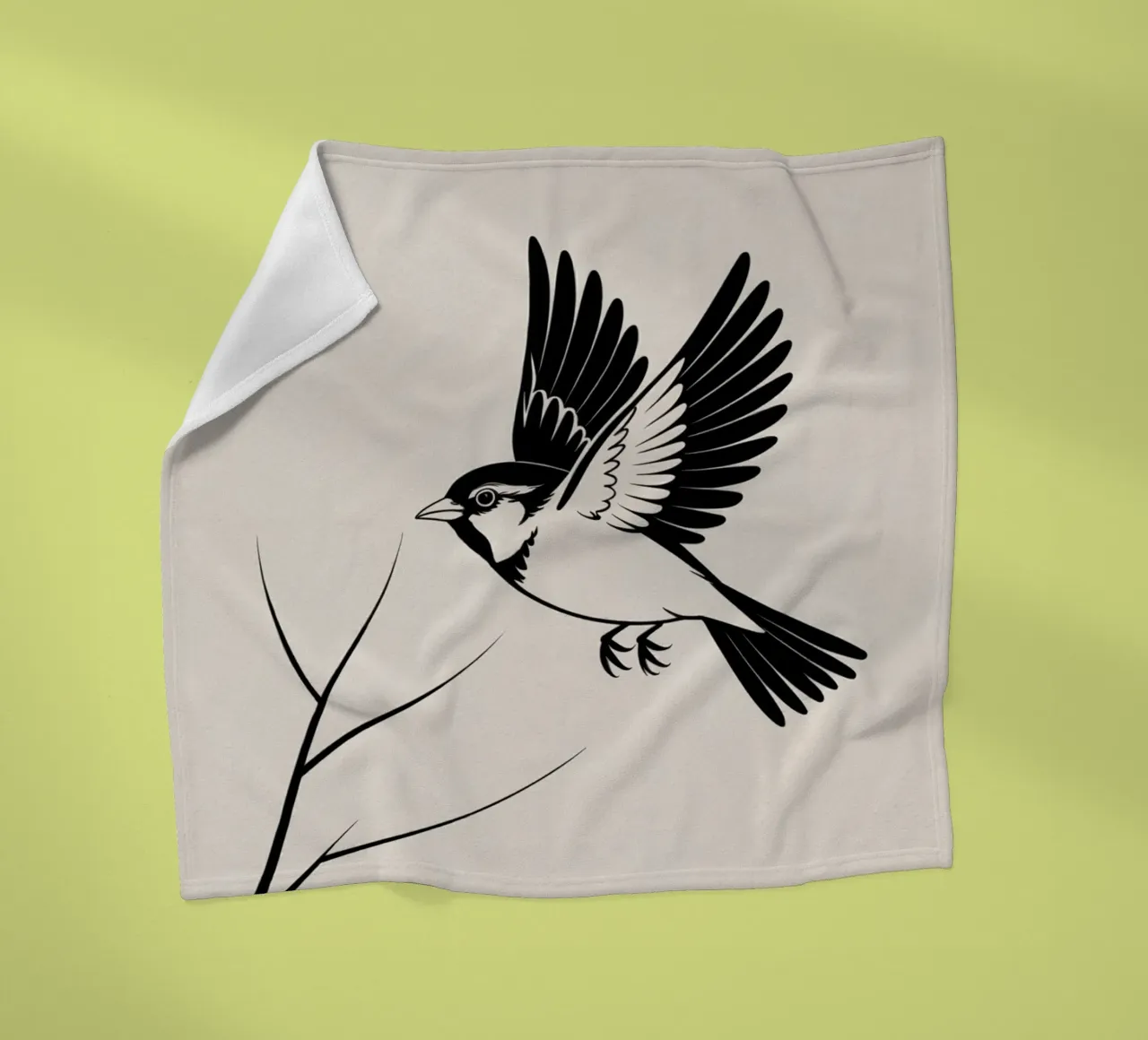 Minimal Flying Bird fleece blanket by logic