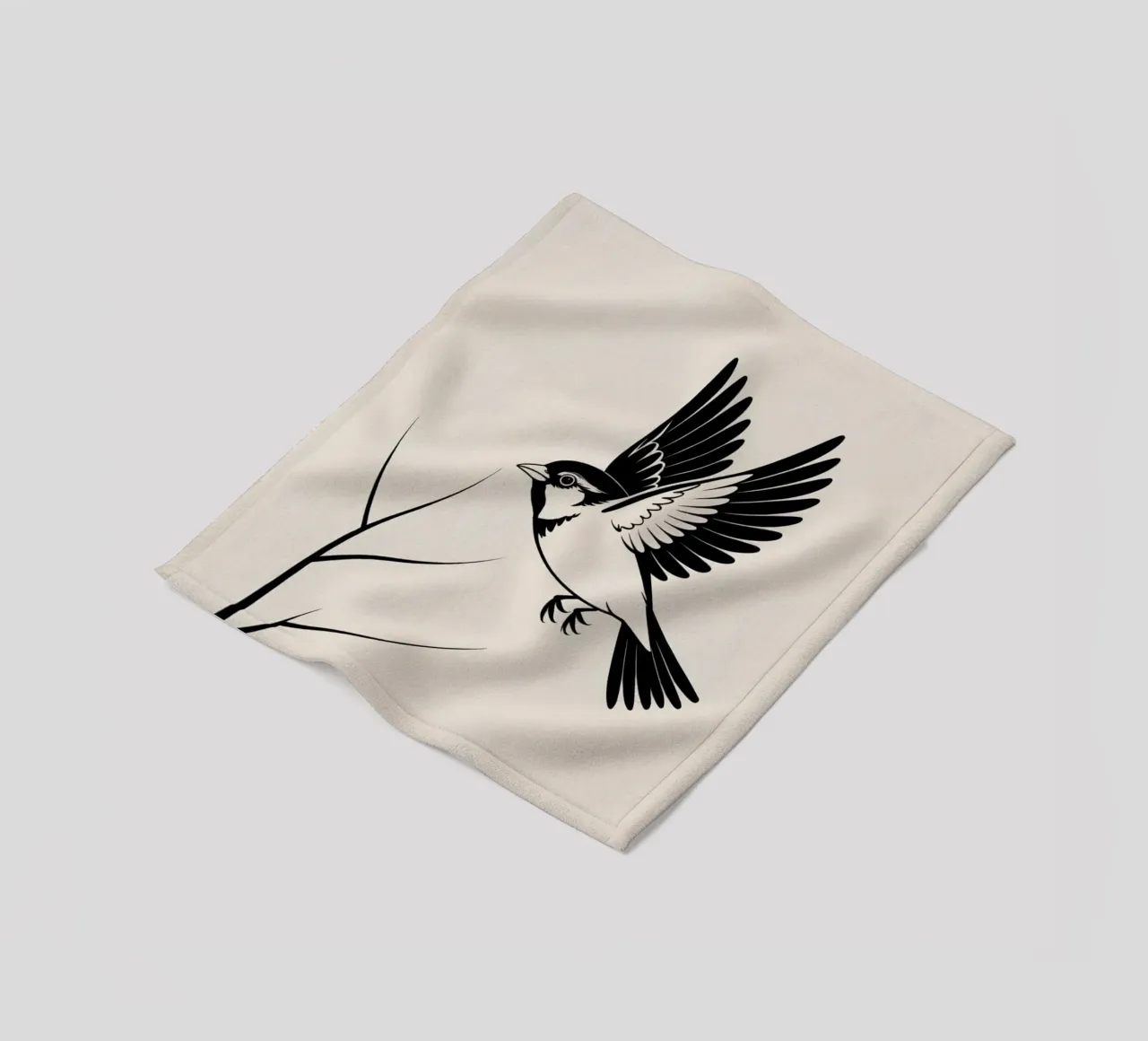 Minimal Flying Bird fleece blanket by logic