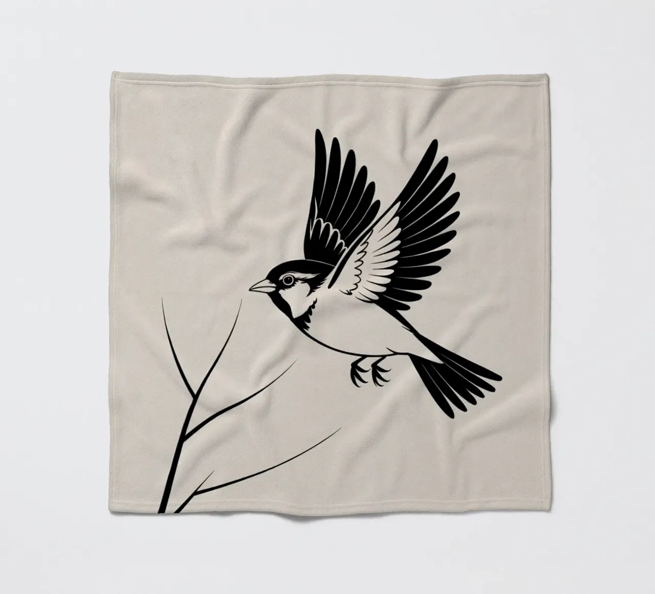 Minimal Flying Bird fleece blanket by logic