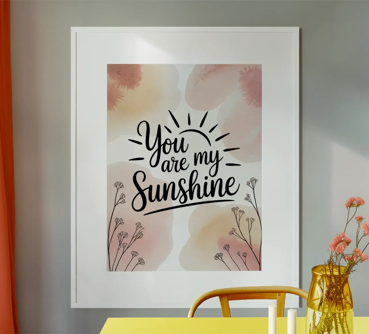 You Are My Sunshine - Acquerello floreale poster da logic