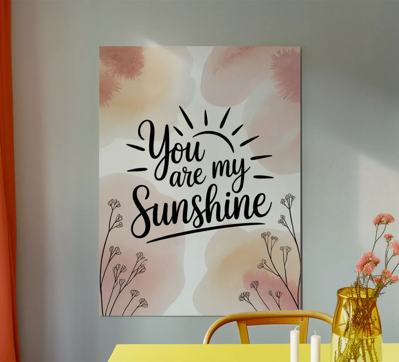 You Are My Sunshine - Acquerello floreale poster da logic