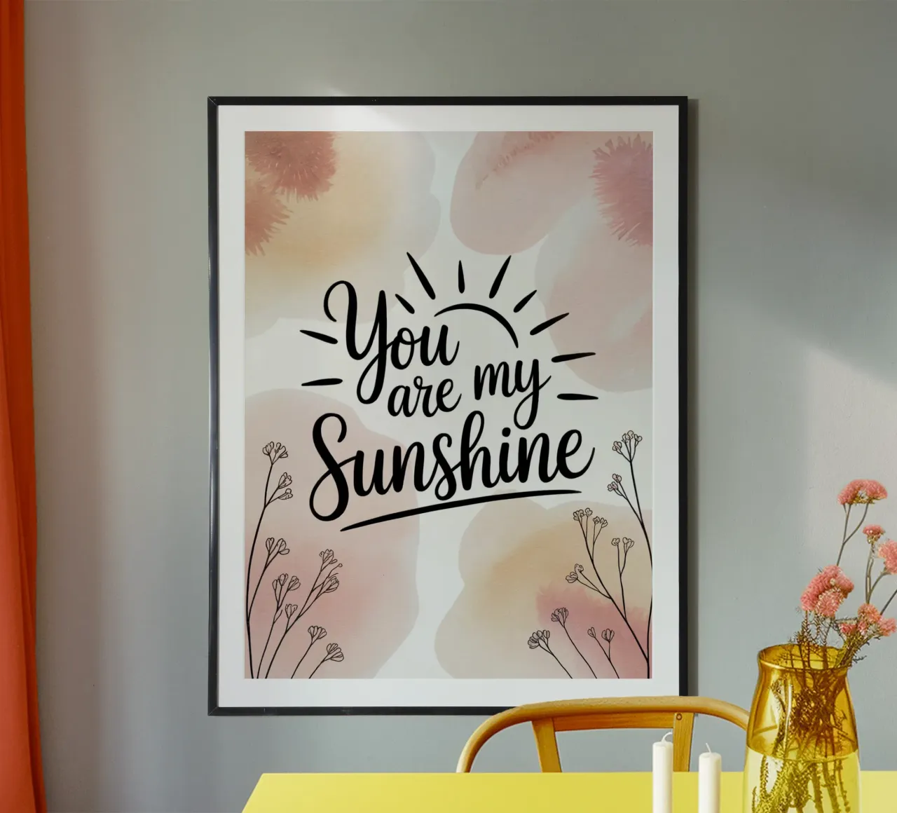 You Are My Sunshine - Acquerello floreale poster da logic
