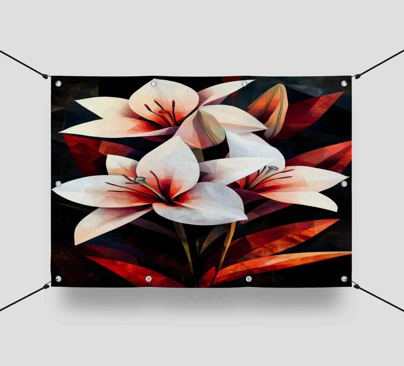 Orchidea nera e rossa telo in pvc da Justyna Jaszke JBJart