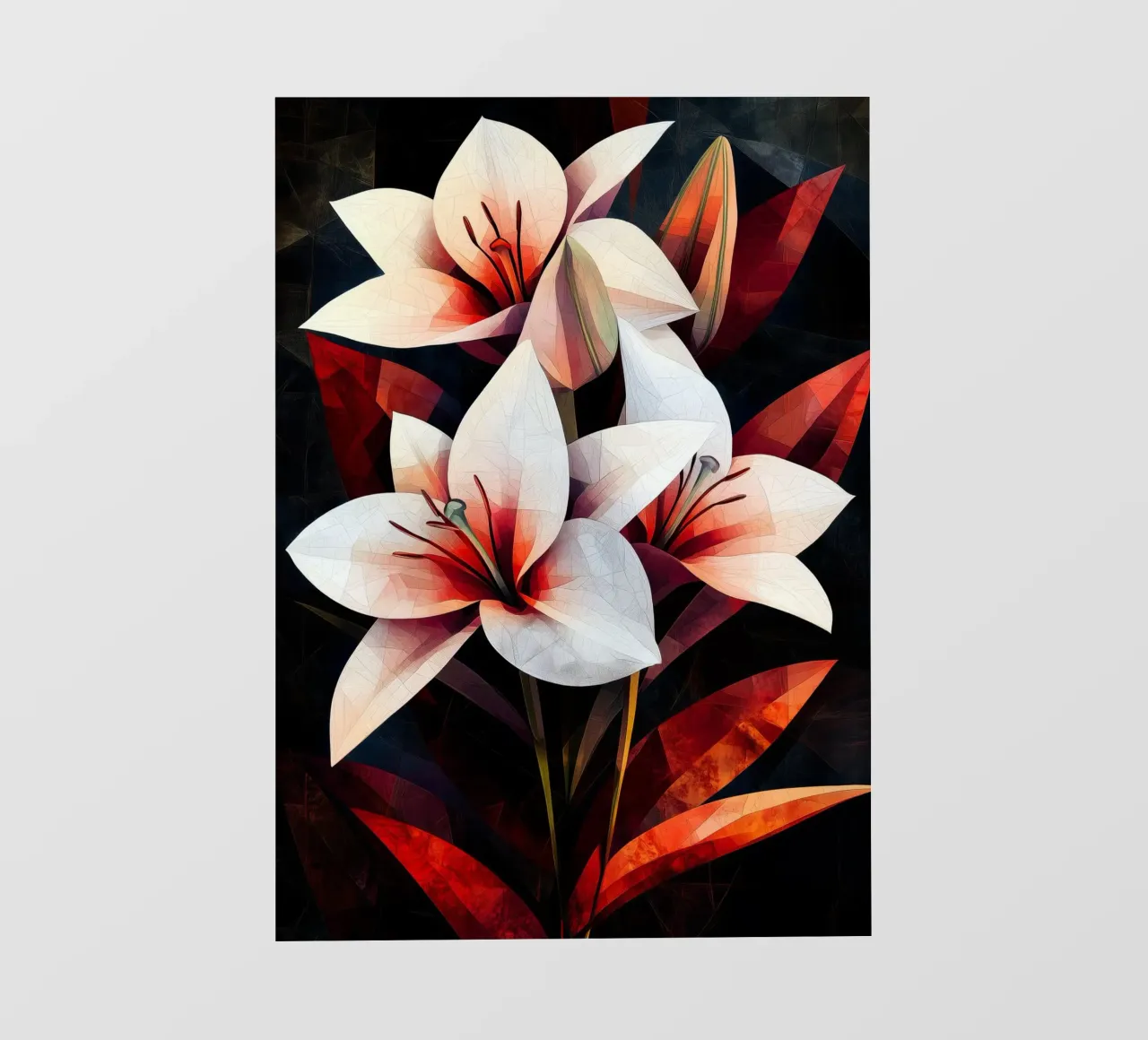 Orchidea nera e rossa telo in pvc da Justyna Jaszke JBJart