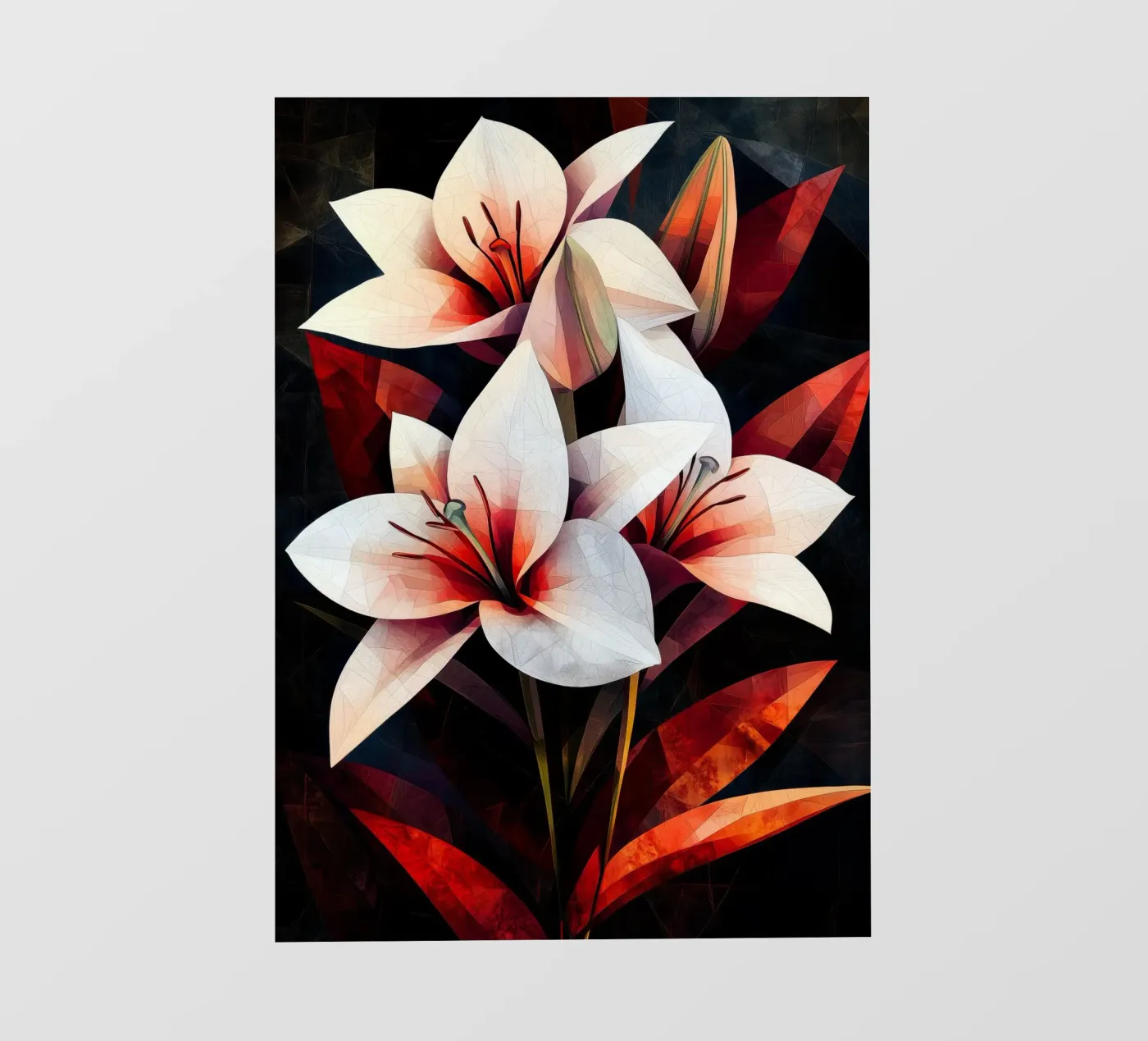 Orchidea nera e rossa telo in pvc da Justyna Jaszke JBJart