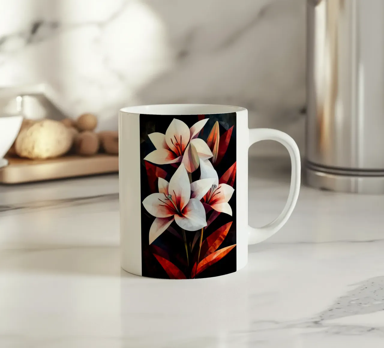 Orchidea nera e rossa tazza in ceramica da Justyna Jaszke JBJart