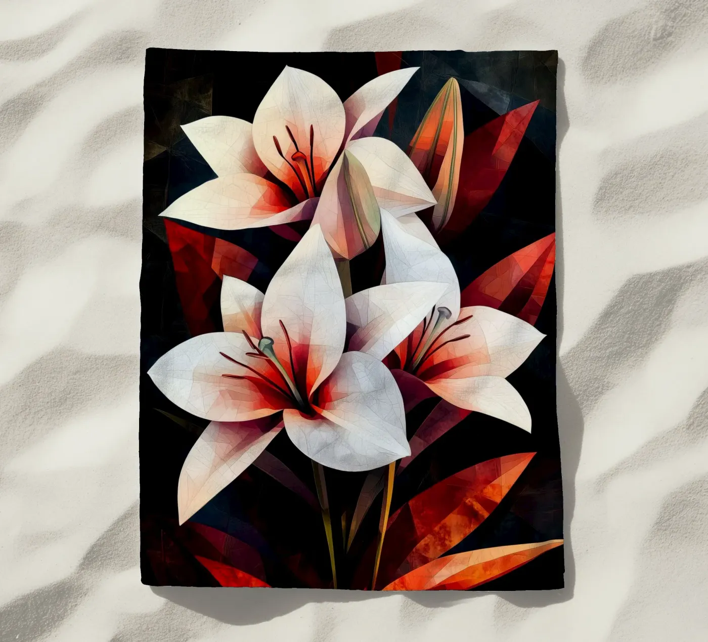 Orchidée noire et rouge serviette de plage de Justyna Jaszke JBJart