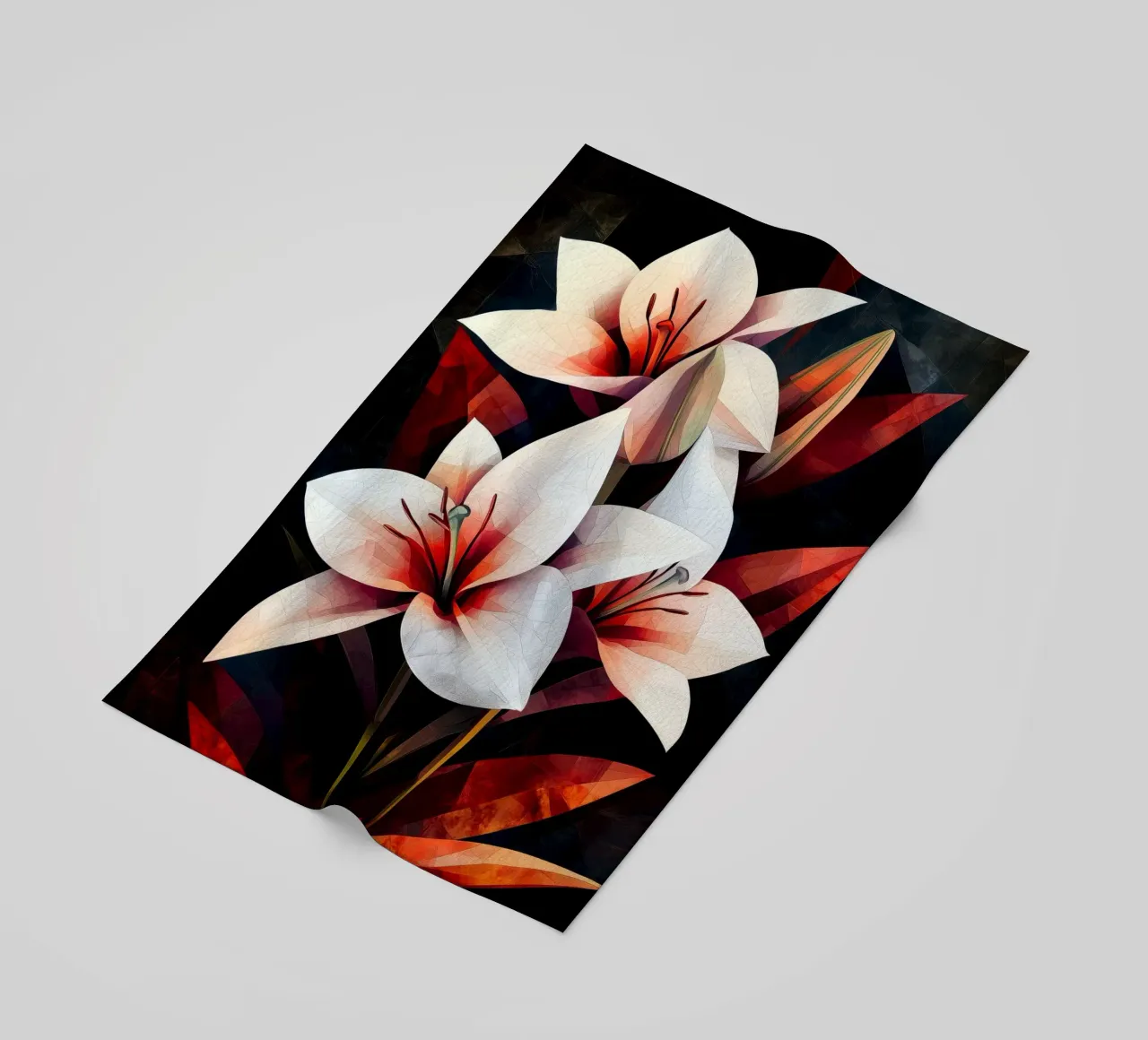 Orchidea nera e rossa telo mare da Justyna Jaszke JBJart