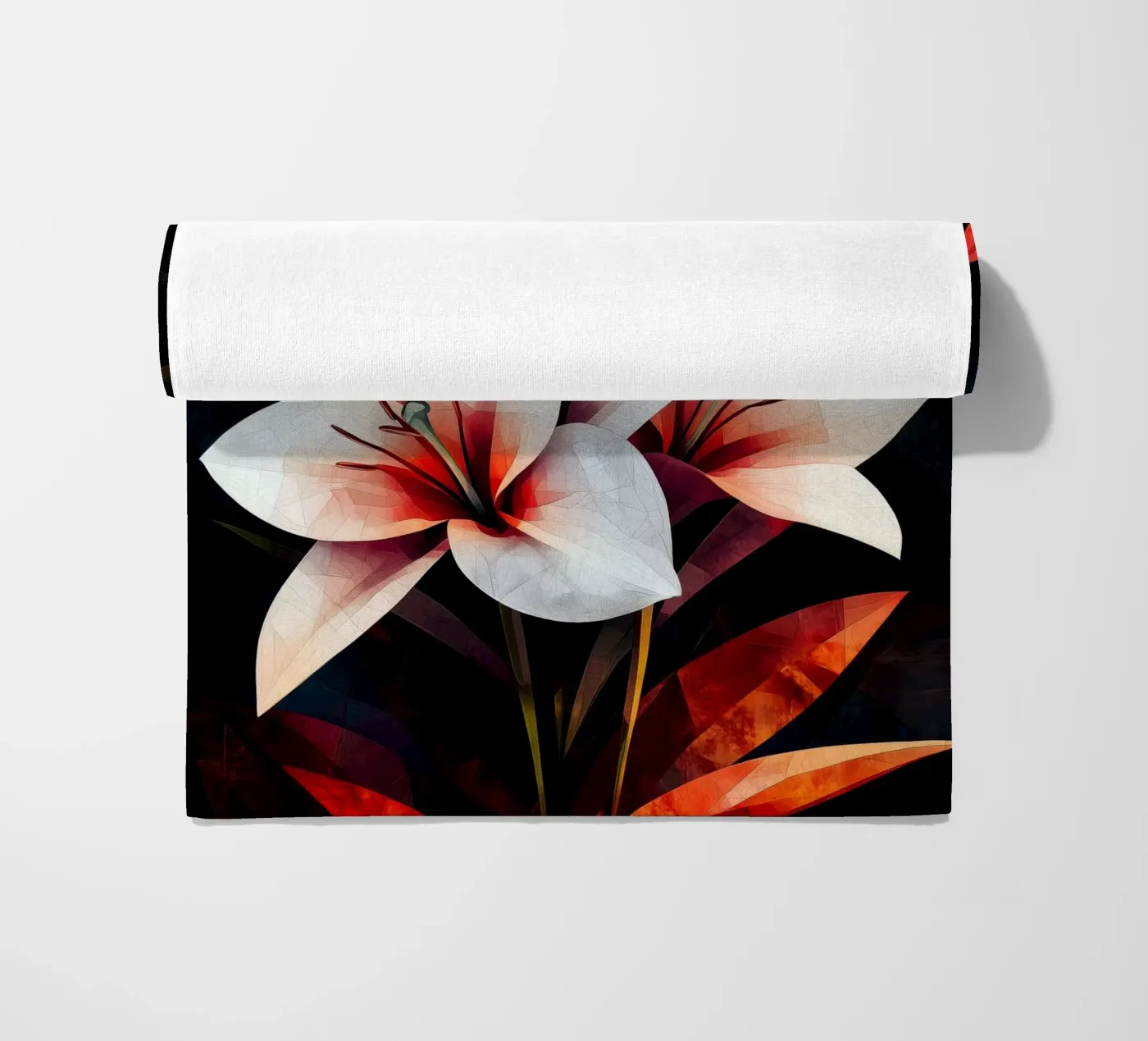 Orchidée noire et rouge serviette de plage de Justyna Jaszke JBJart