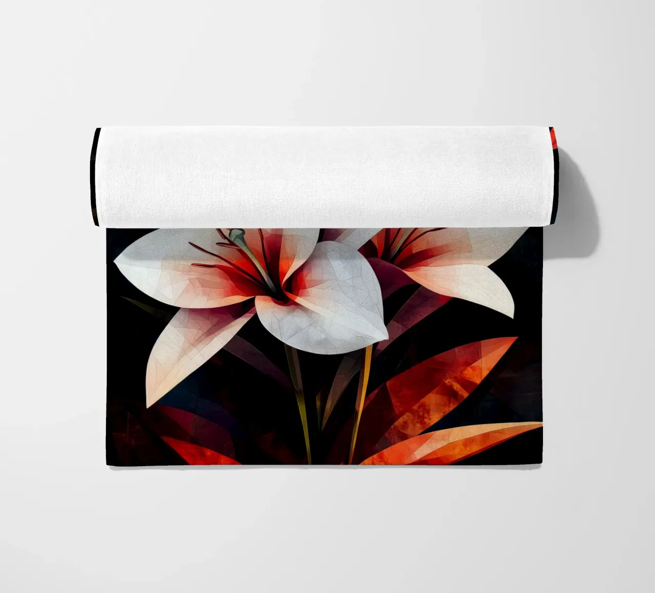 Orchidea nera e rossa telo mare da Justyna Jaszke JBJart