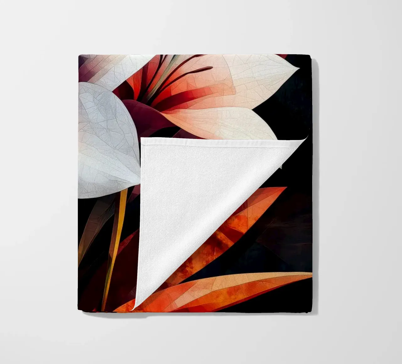 Orchidea nera e rossa telo mare da Justyna Jaszke JBJart