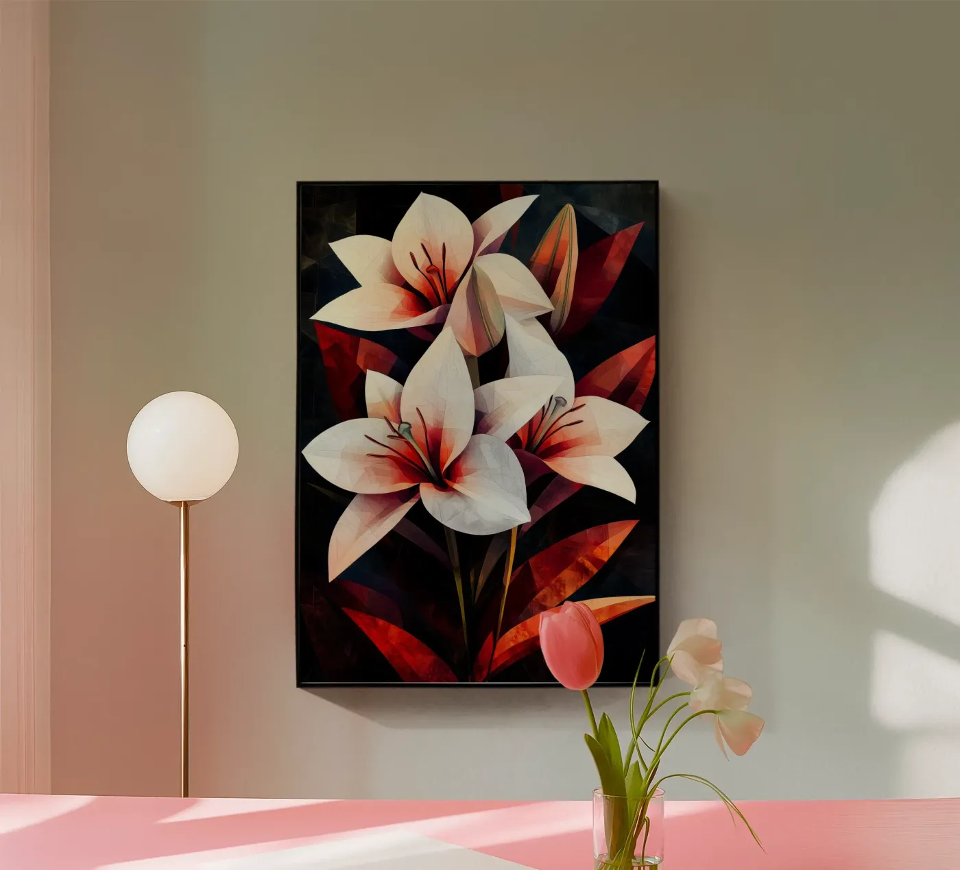 Orchid black and red plexiglas de Justyna Jaszke JBJart