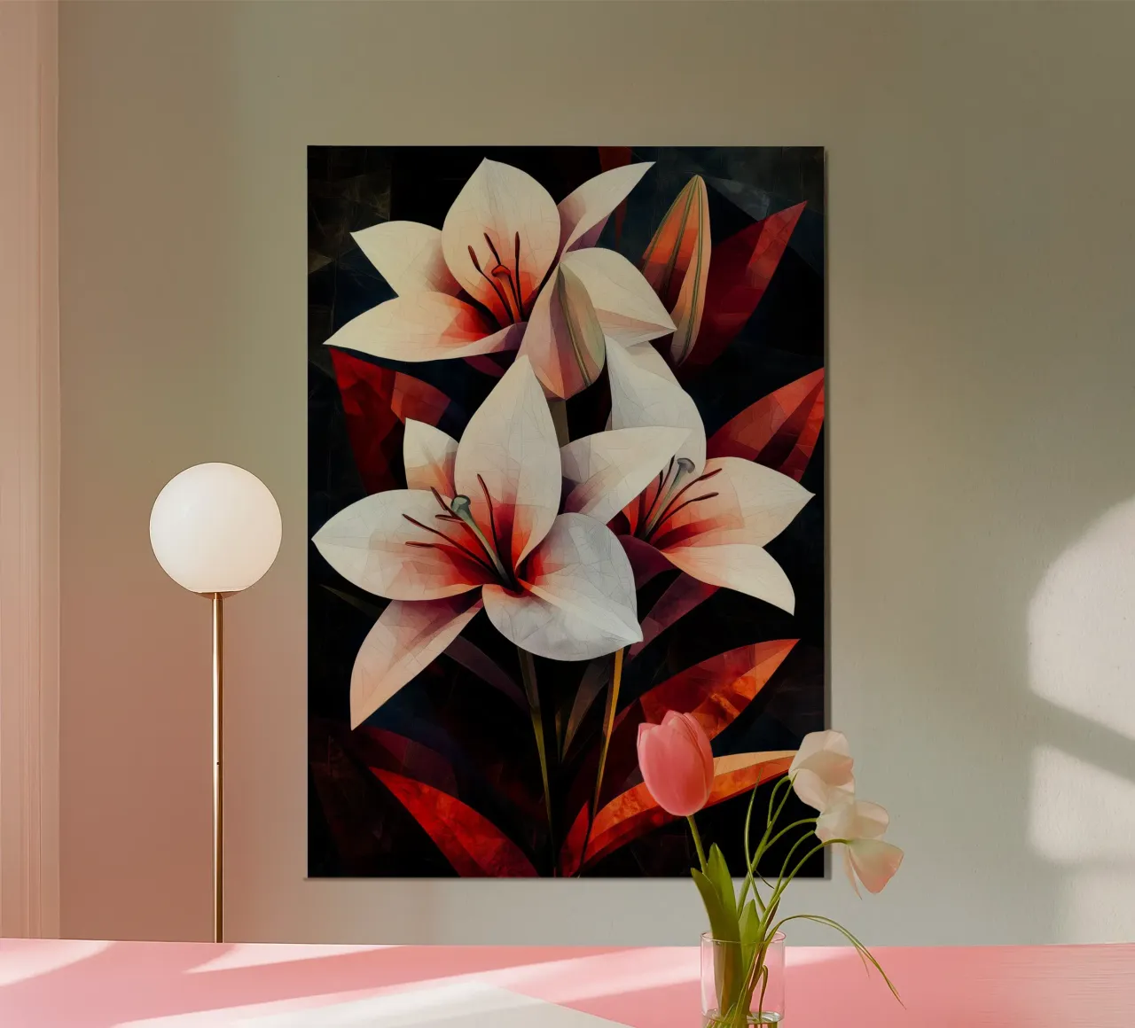 Orchidea nera e rossa alluminio dibond da Justyna Jaszke JBJart