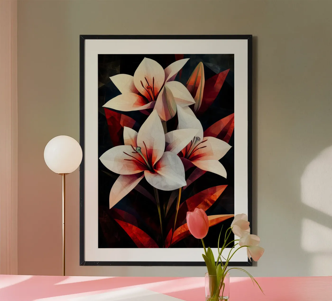 Orchid black and red Poster von Justyna Jaszke JBJart
