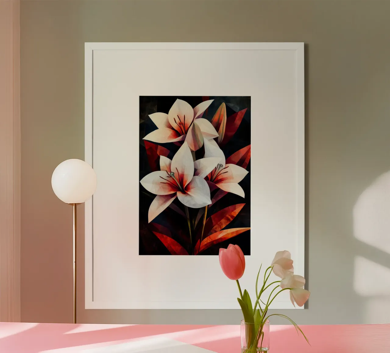 Orchid black and red poster by Justyna Jaszke JBJart