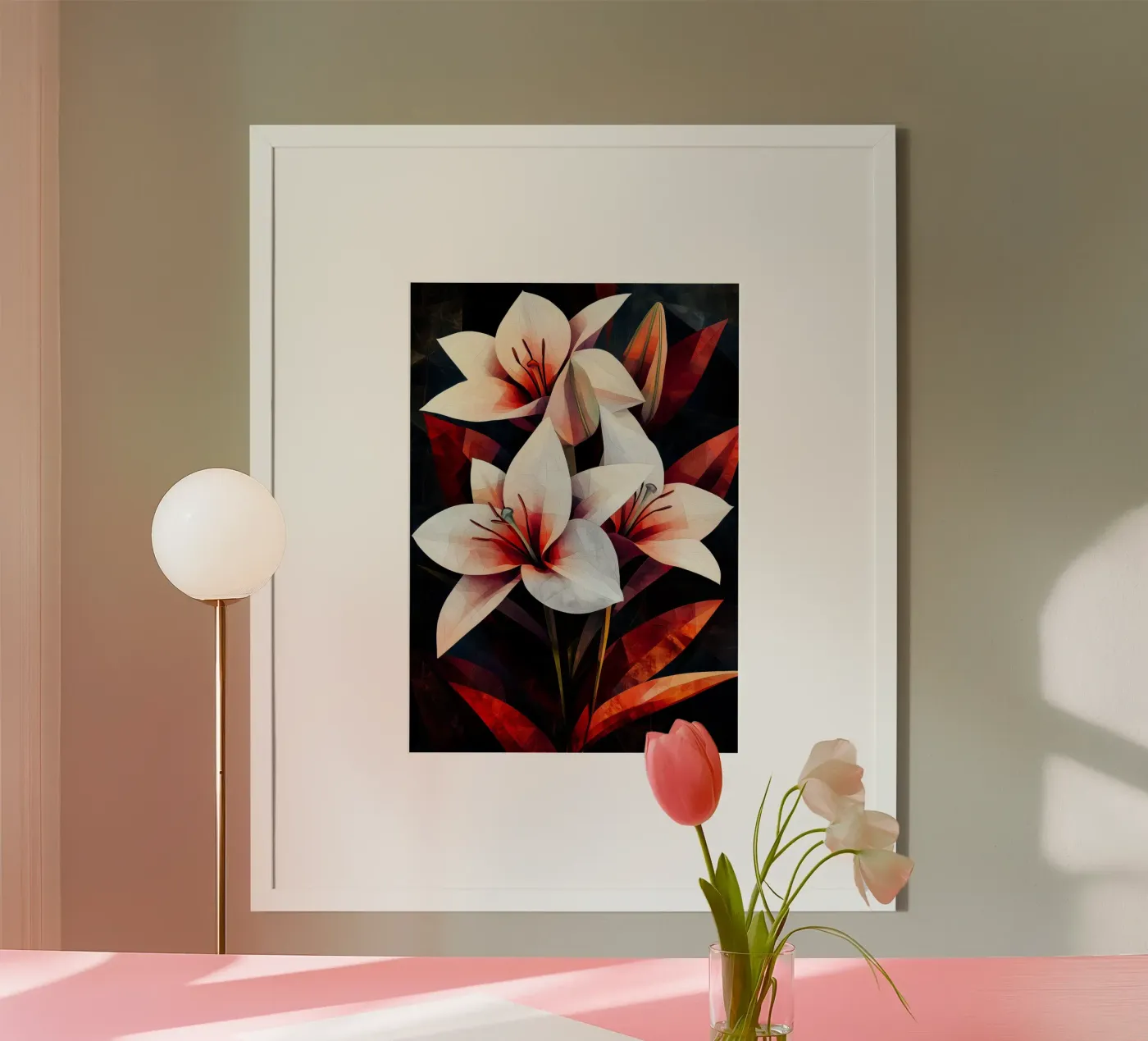 Orchid black and red Poster von Justyna Jaszke JBJart