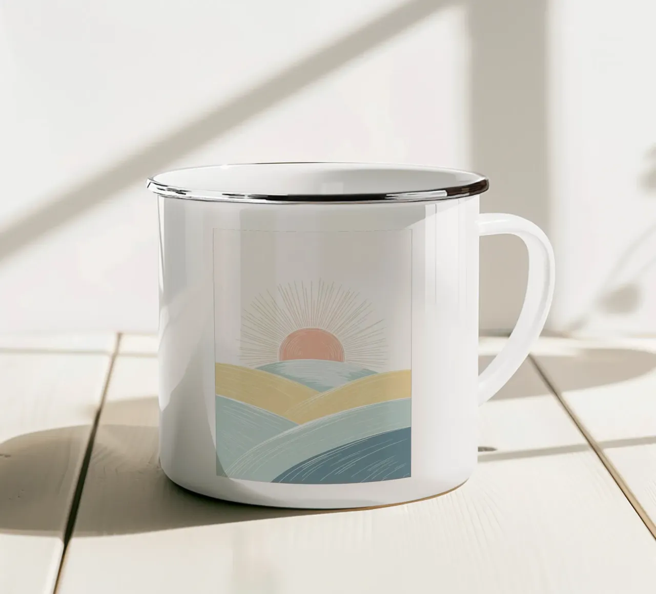 Paesaggio Boho Sunrise tazza in smalto da logic