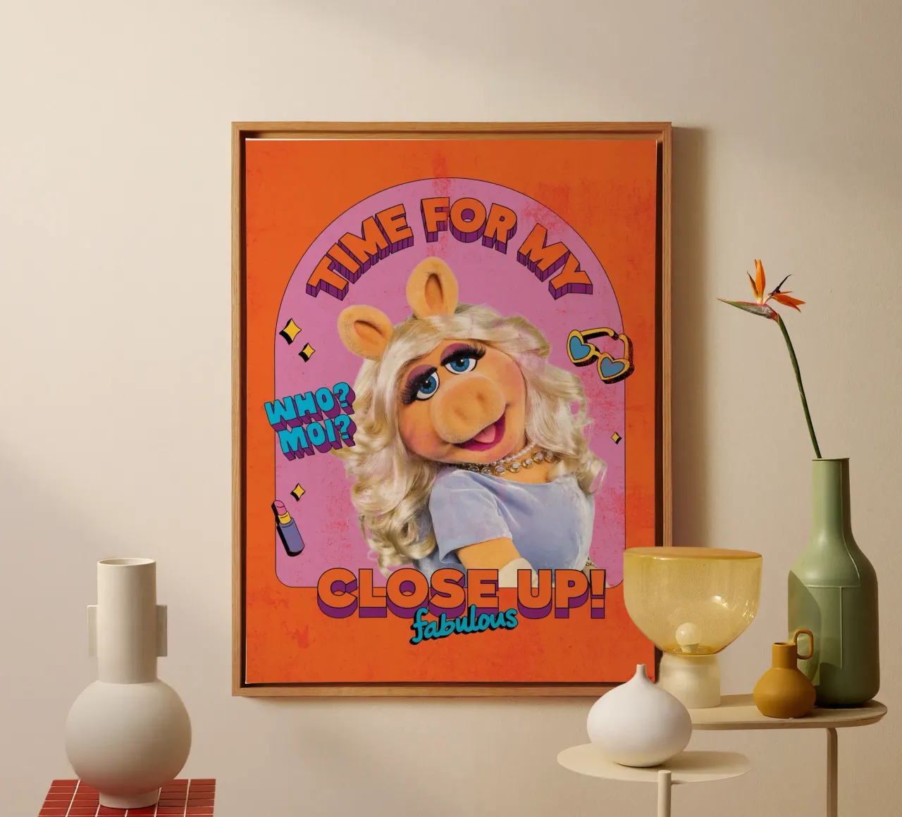 Miss Piggy fabulous tela con Cornice a cassetta da The Muppets