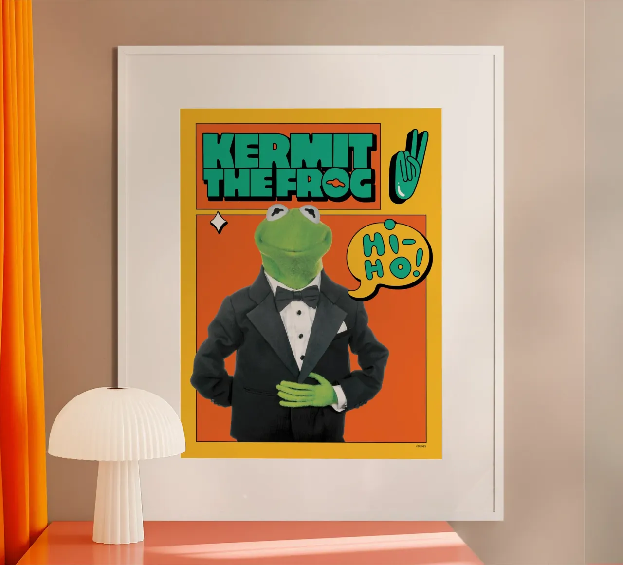 Kermit The Frog - HiHo! poster con telaio in legno da The Muppets