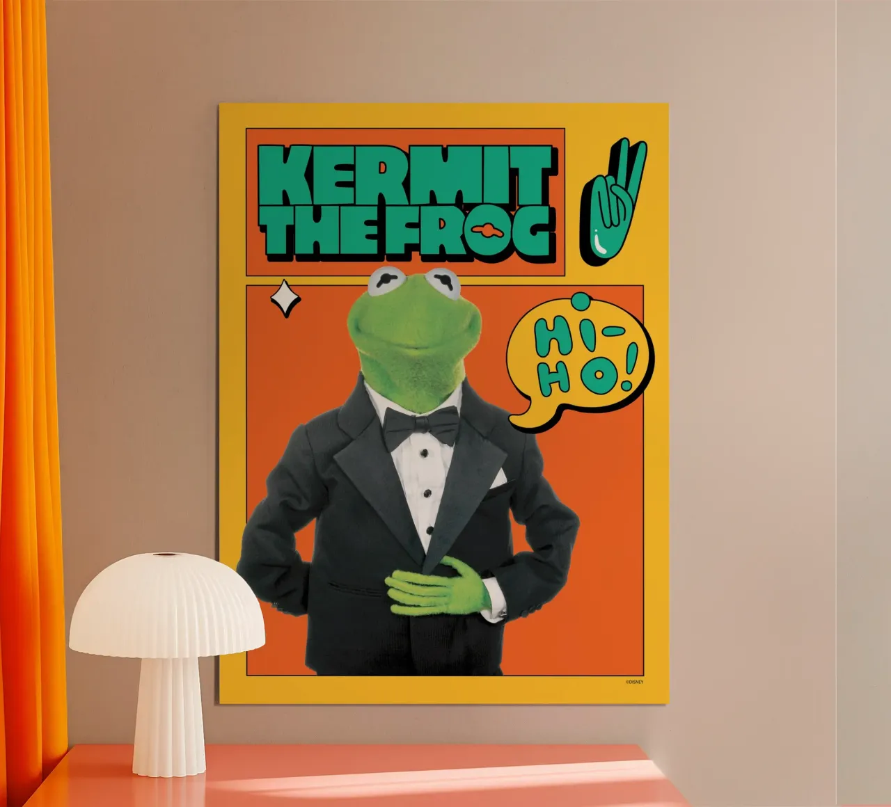 Kermit The Frog - HiHo! poster con telaio in legno da The Muppets