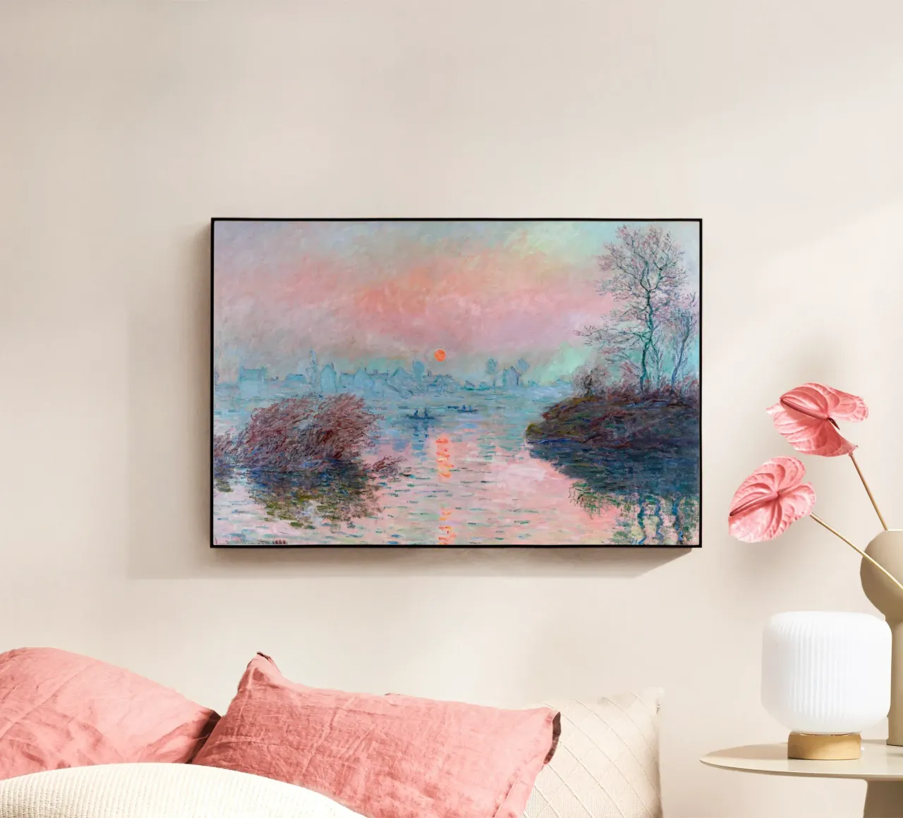 Monet - Sunset on the seine at lavacourt metacrilato de apoloprints