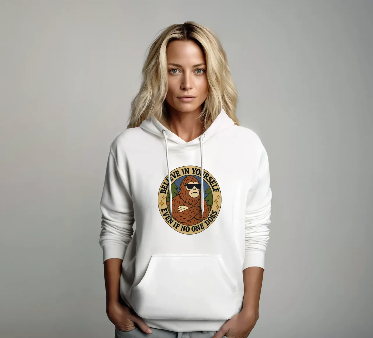 Cree en ti mismo - Bigfoot sudadera con capucha de Loobs
