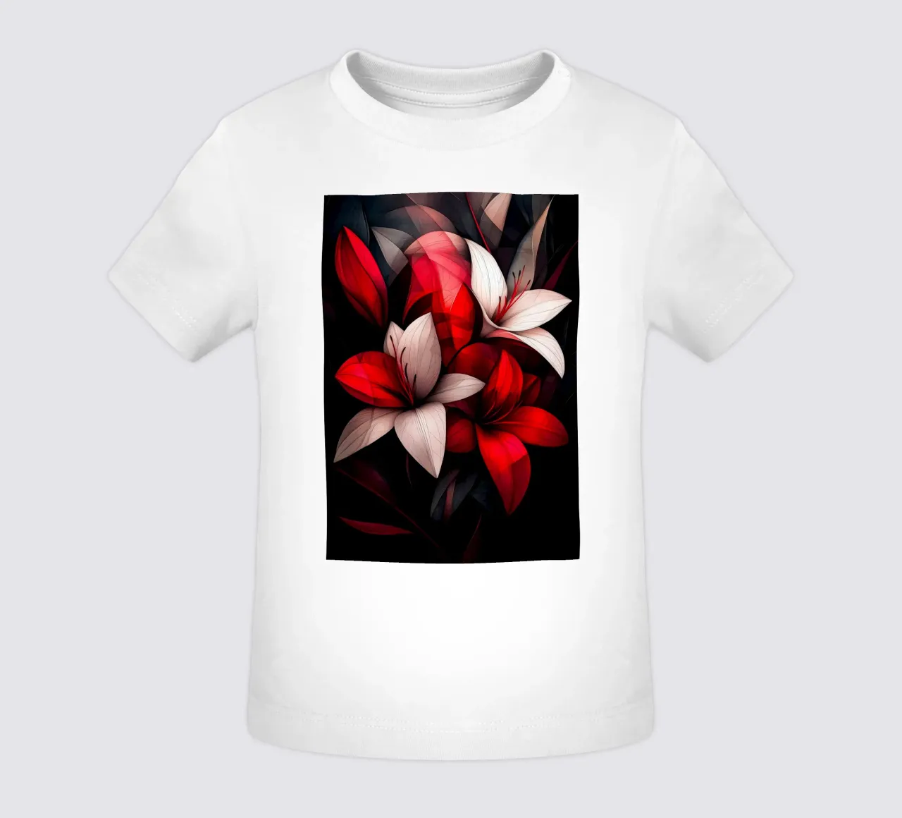 Red Flowers baby t-shirt by Justyna Jaszke JBJart