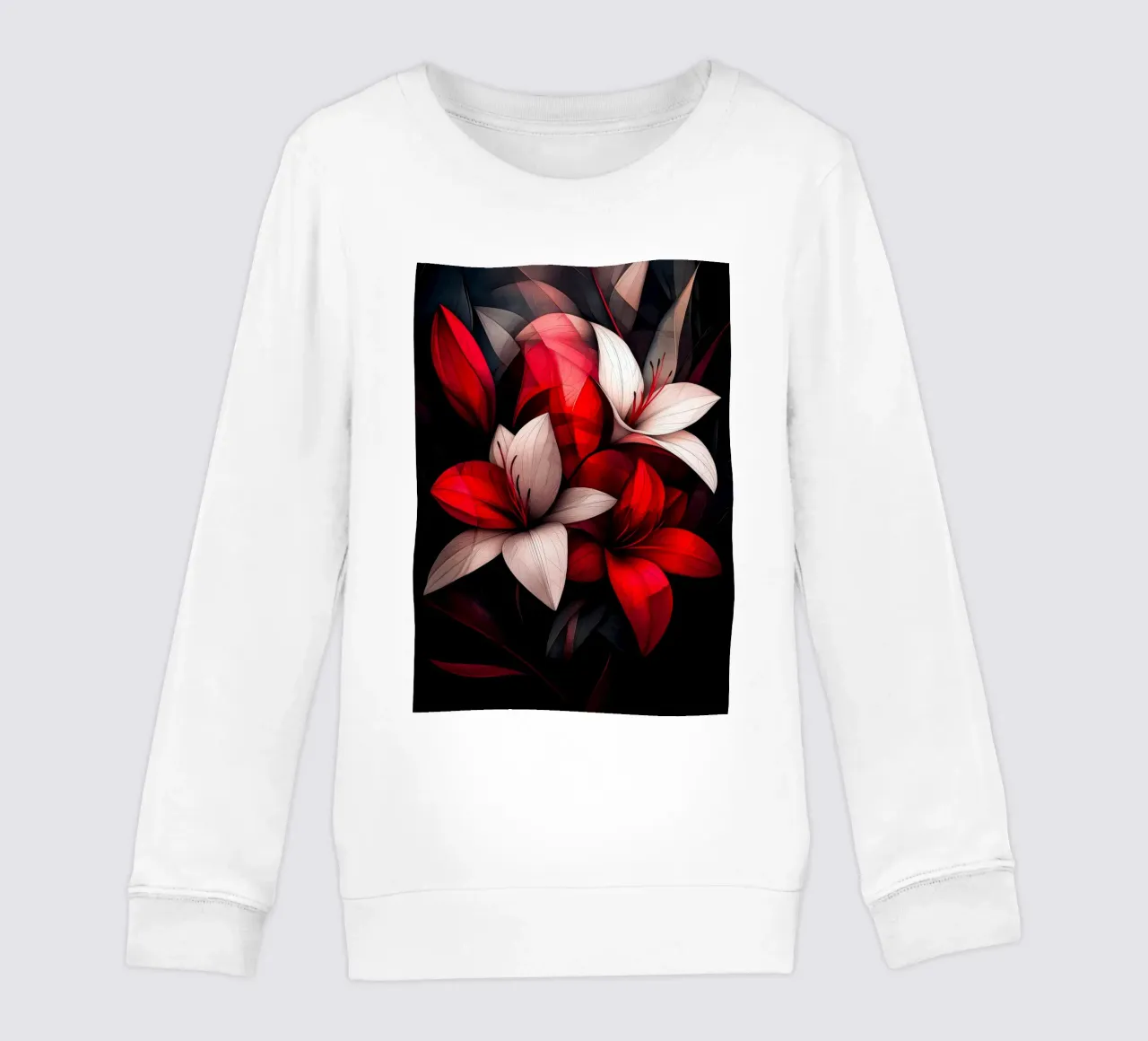 Red Flowers kids sweatshirt by Justyna Jaszke JBJart