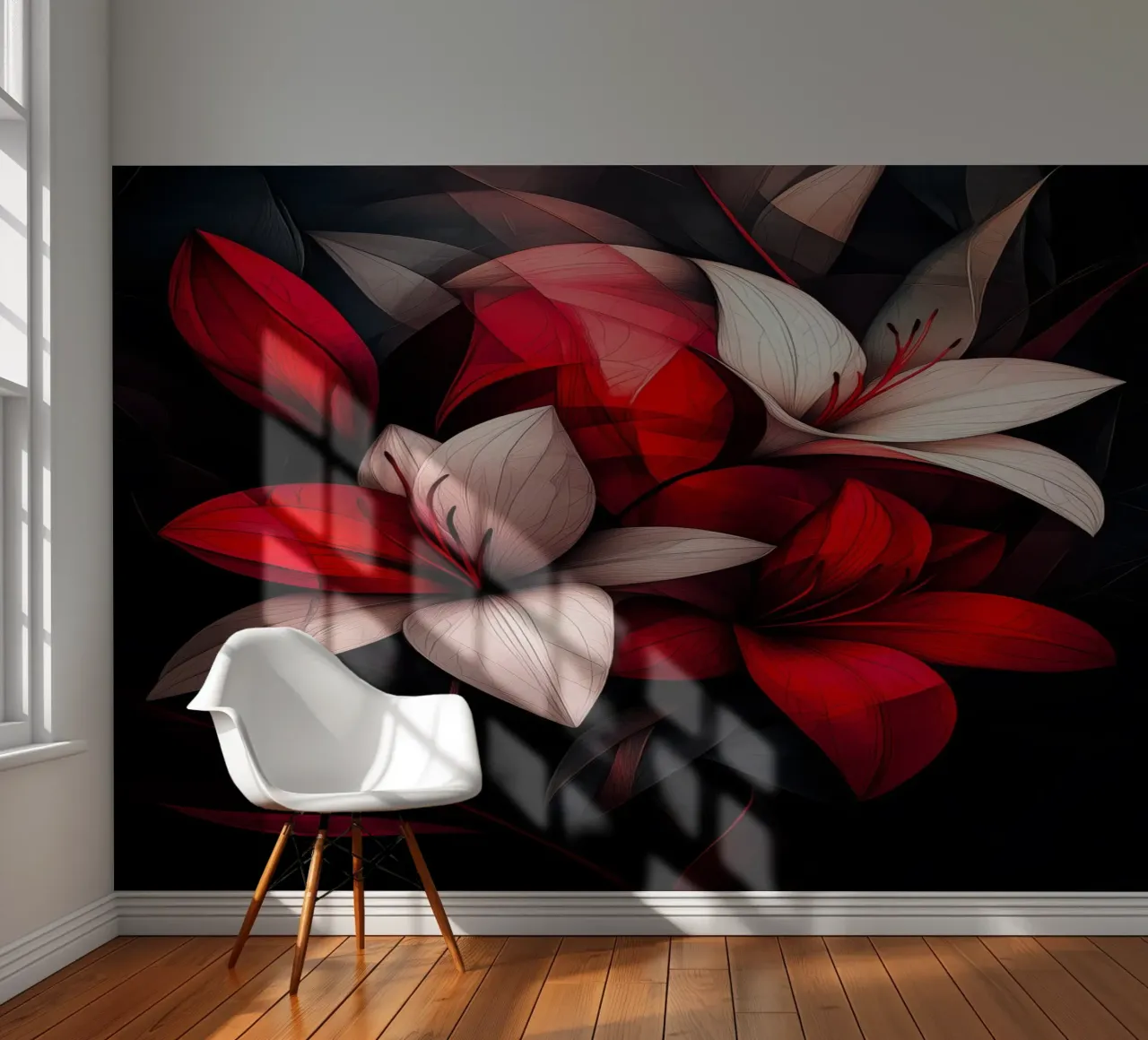 Red Flowers photo wallpaper by Justyna Jaszke JBJart