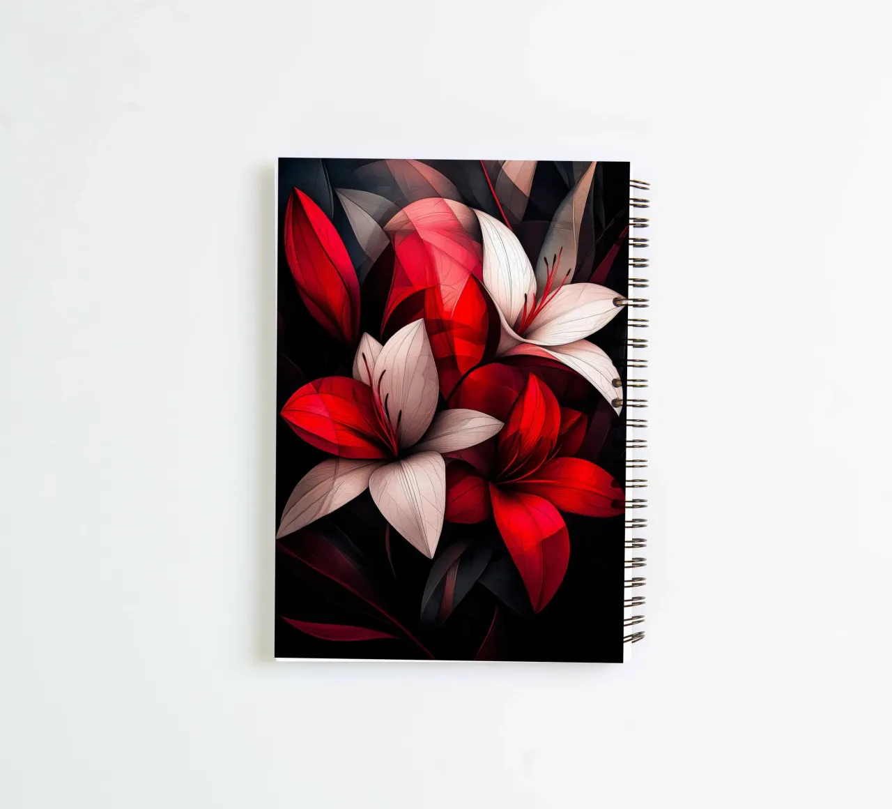 Red Flowers spiral notebook by Justyna Jaszke JBJart