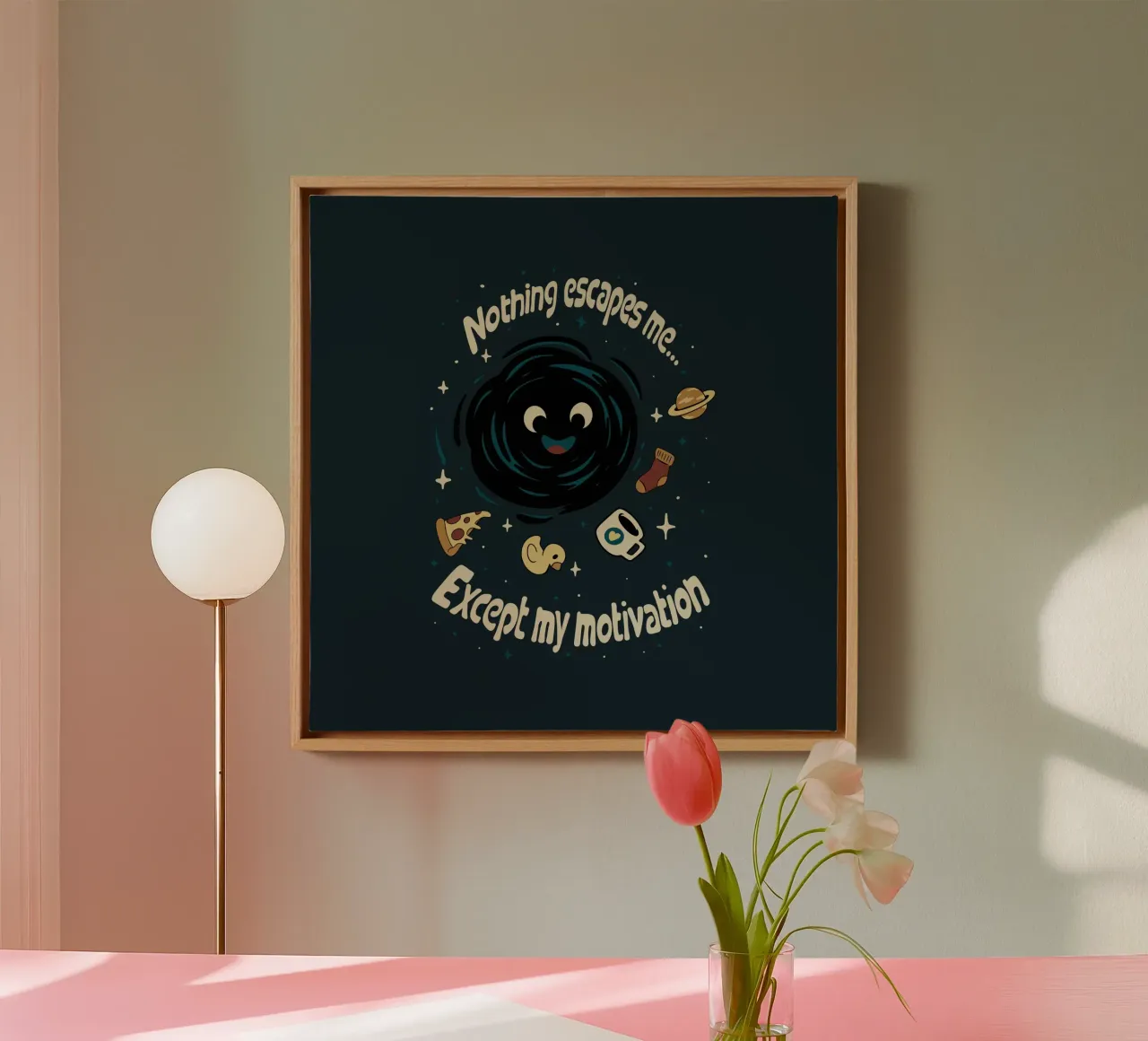 Nichts entgeht mir... außer meiner Motivation Leinwand mit Schattenfugenrahmen von Loobs