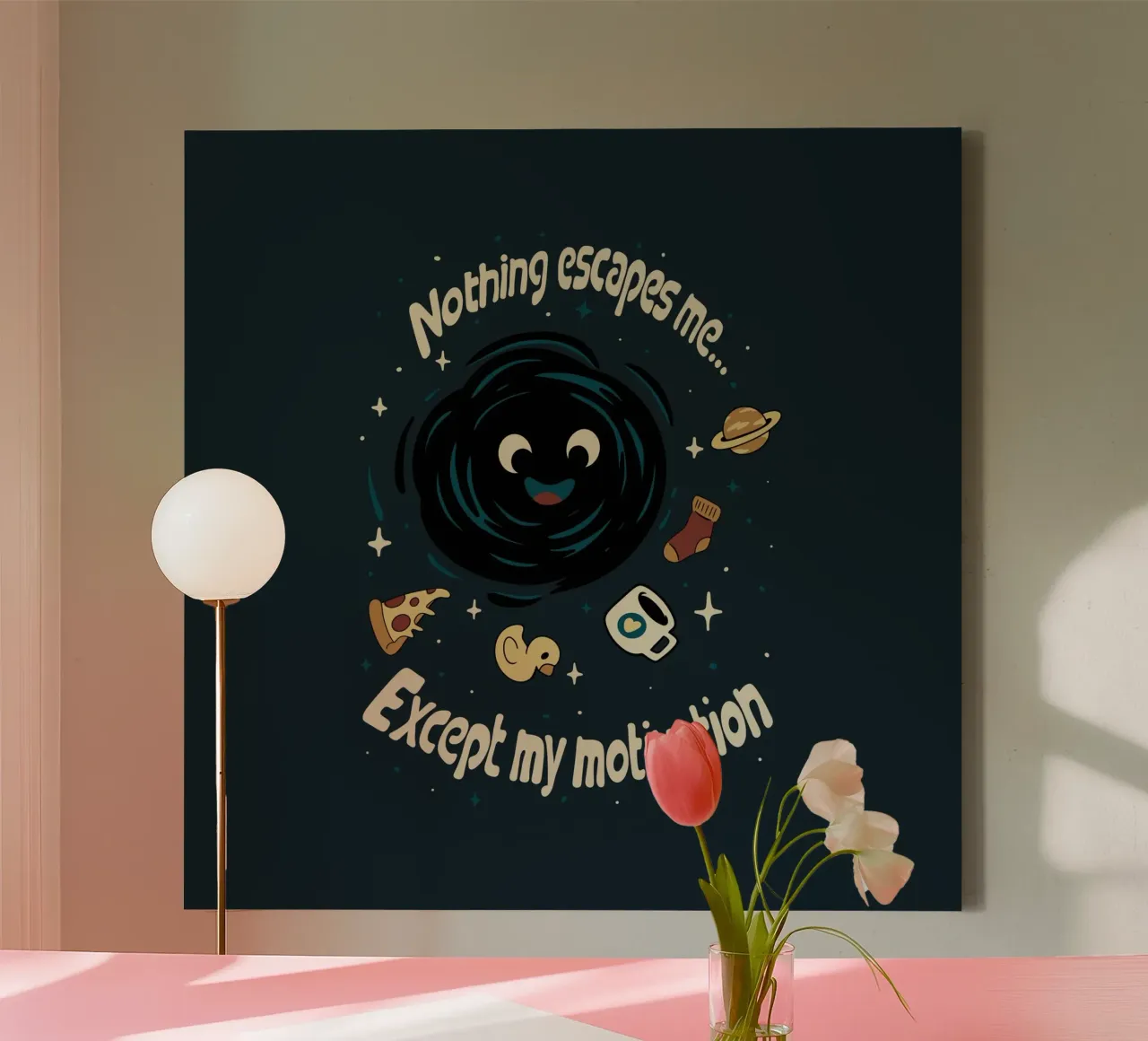 Nichts entgeht mir... außer meiner Motivation Leinwand mit Schattenfugenrahmen von Loobs