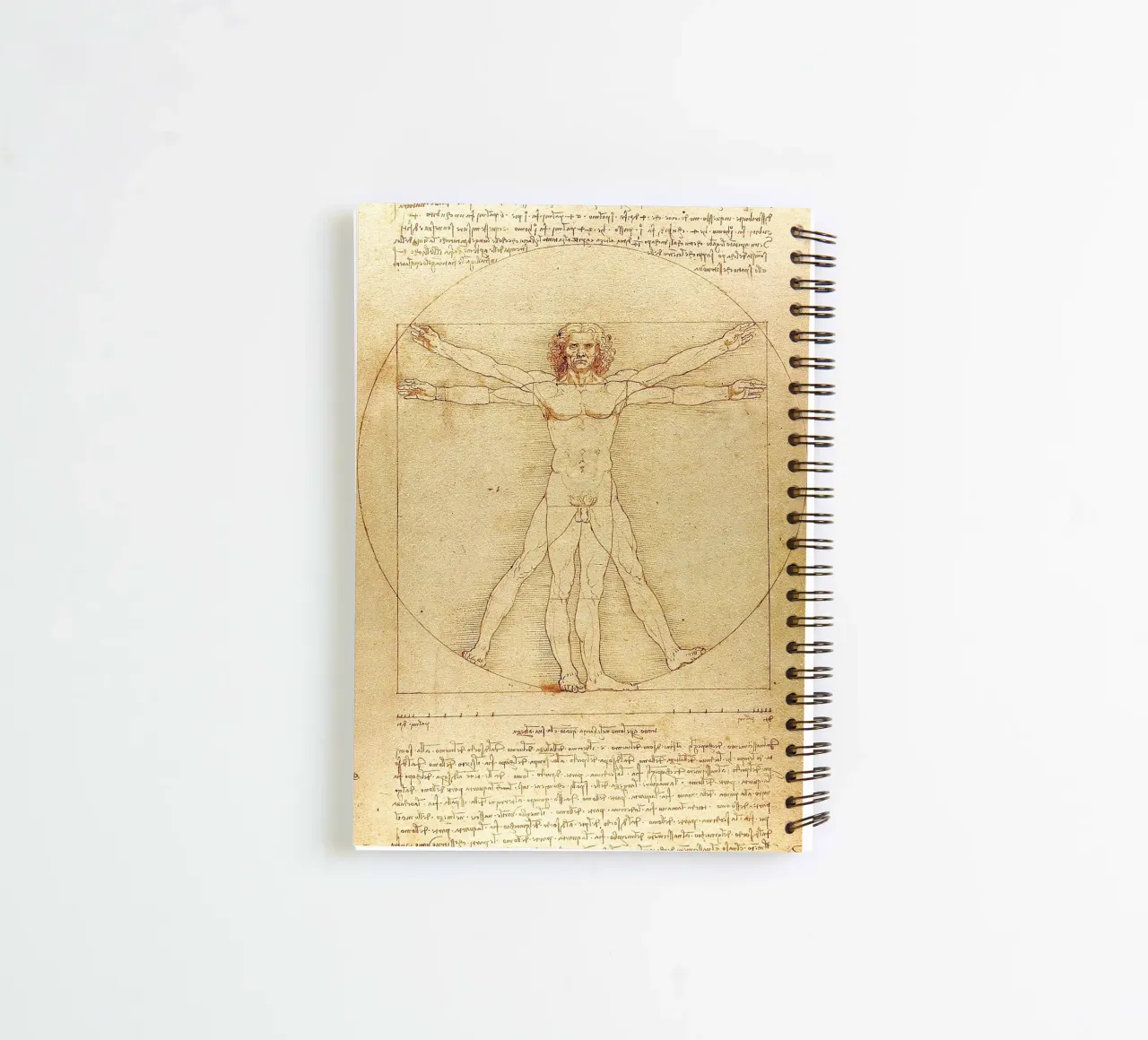 Vitruvian Man -  Leonardo da Vinci spiral notebook by apoloprints