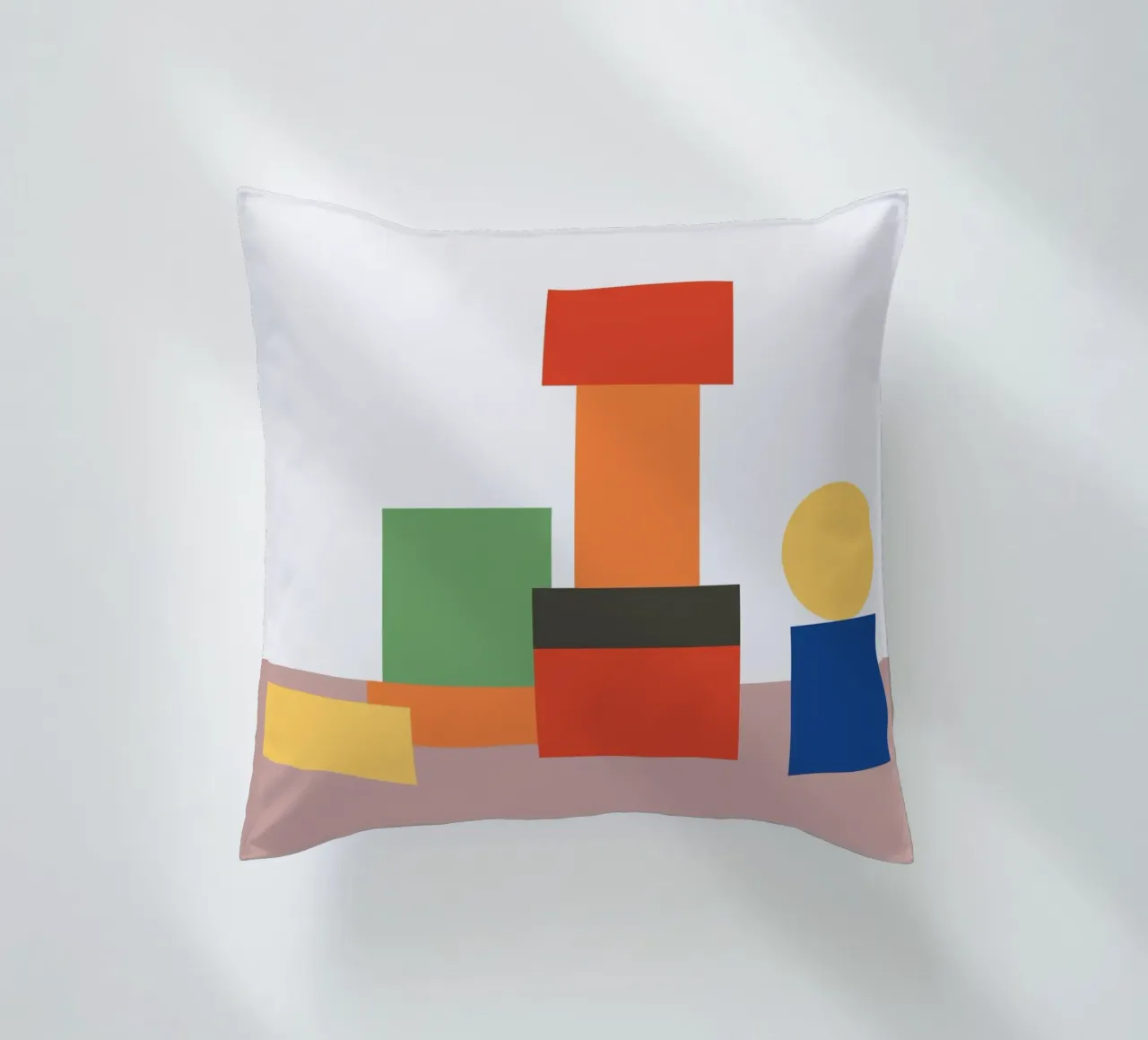 Geometric Stack Block decorative cushion by galihstudio