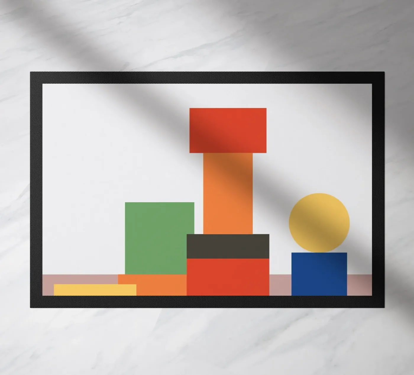 Geometrisch stapelblok deurmat van galihstudio