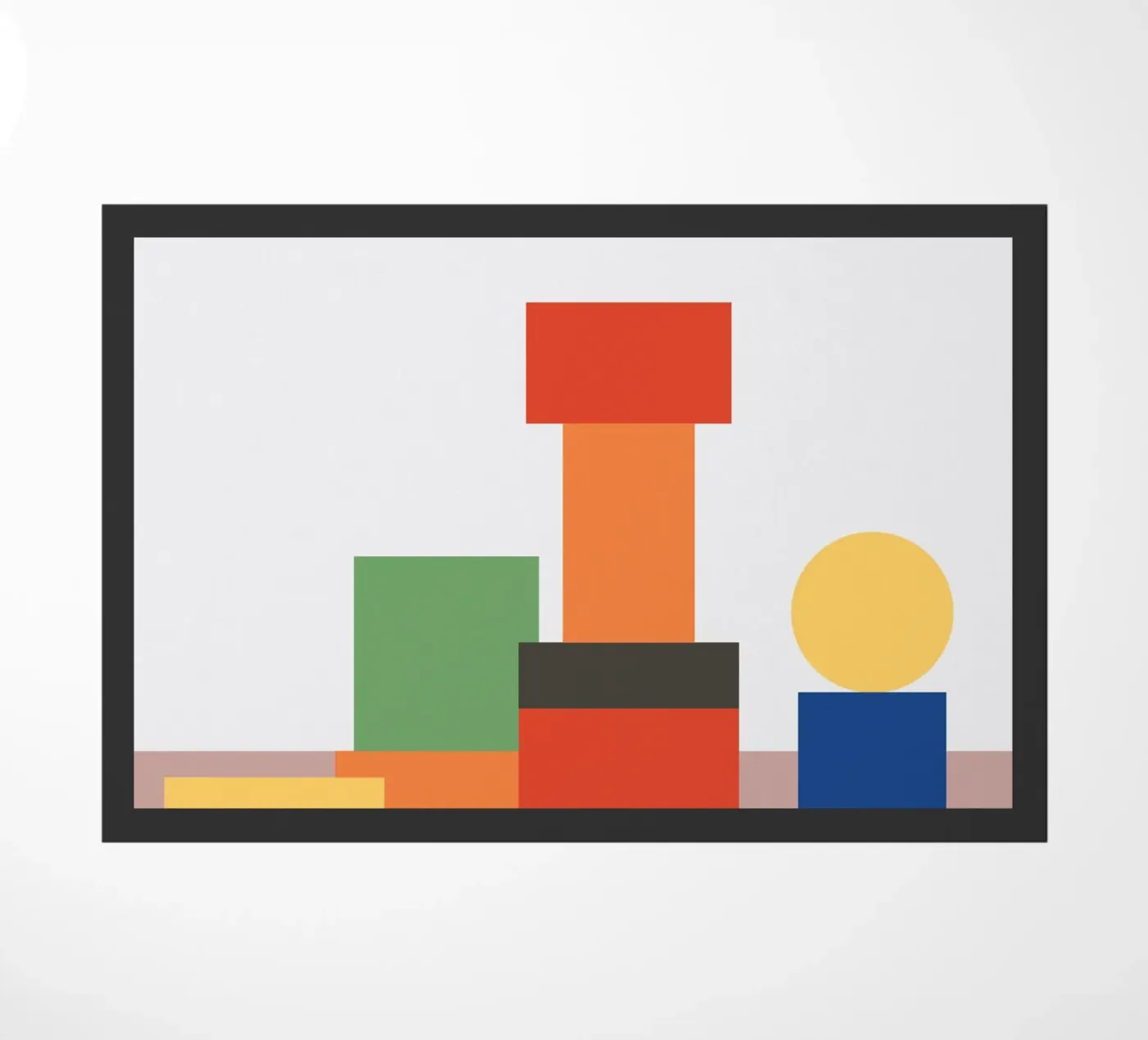 Geometrisch stapelblok deurmat van galihstudio