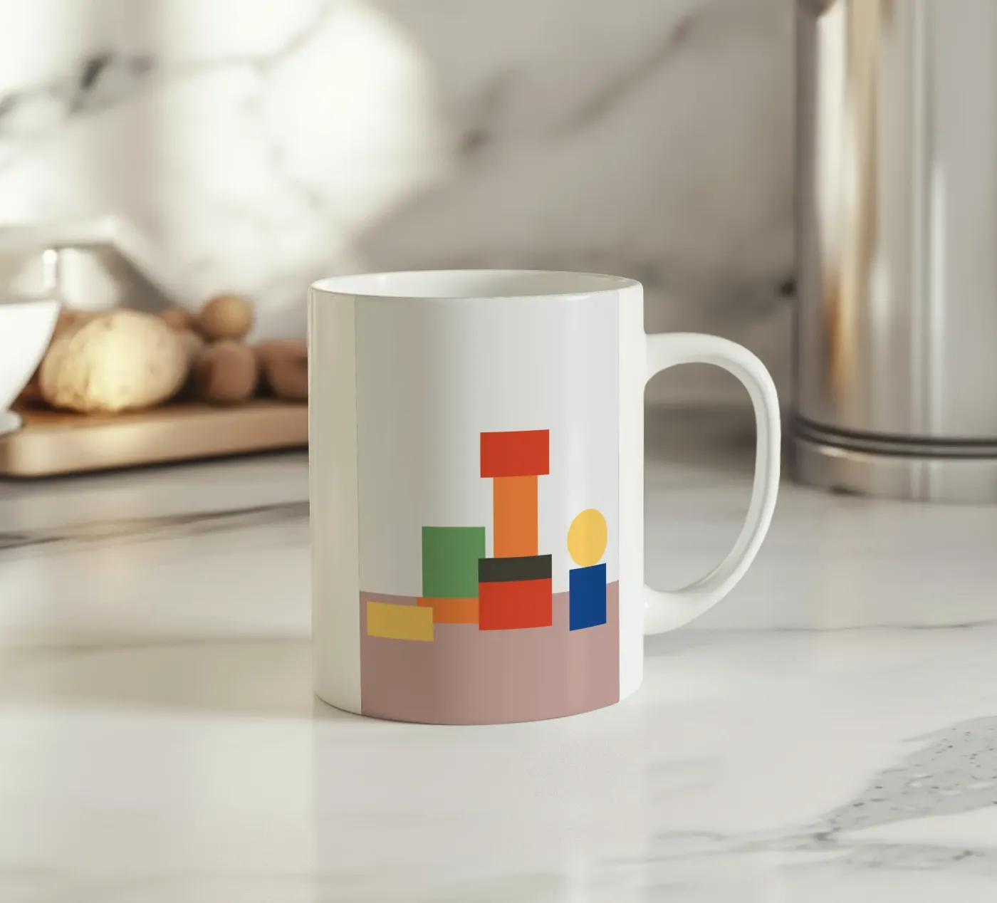Geometrisch stapelblok keramische mok van galihstudio