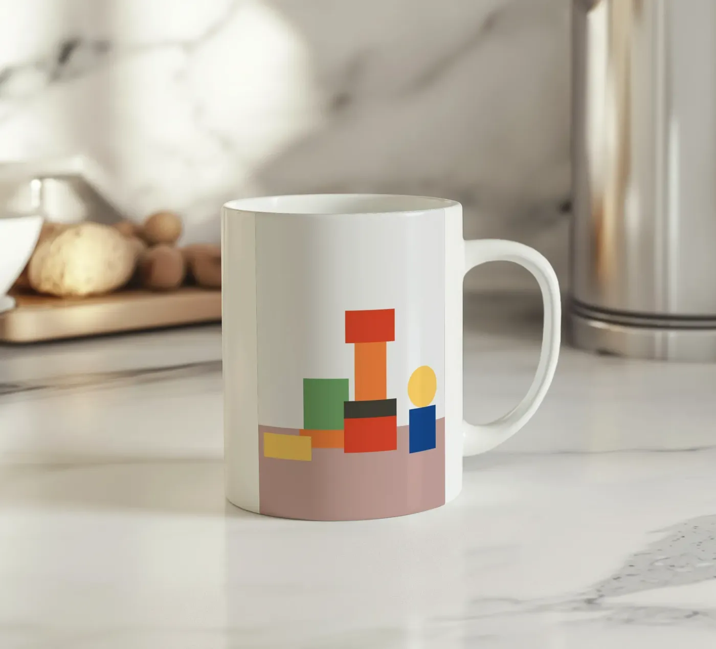 Geometric Stack Block ceramic mug by galihstudio