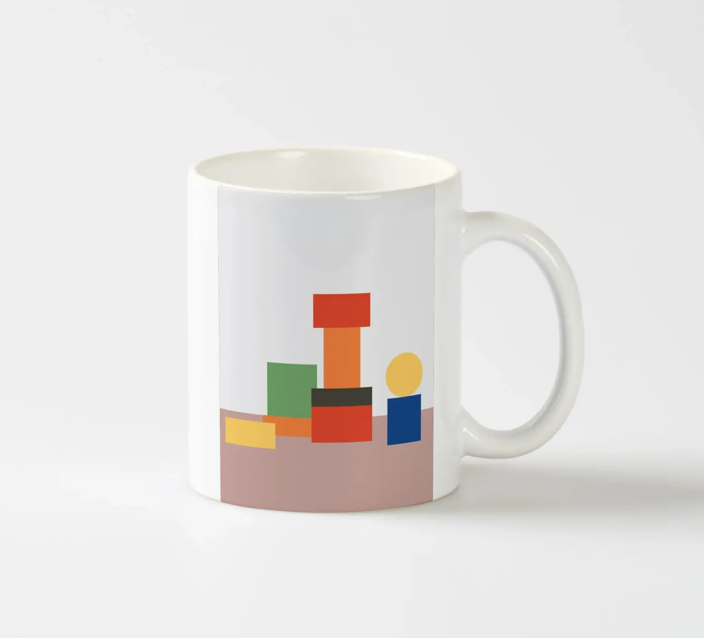 Geometrisch stapelblok keramische mok van galihstudio