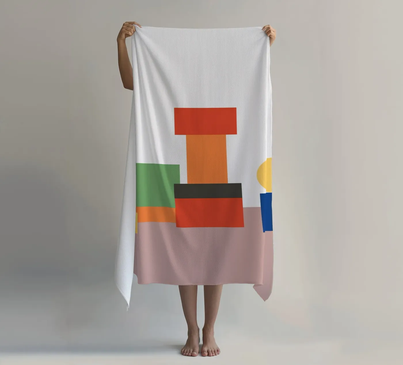 Geometrischer Stapelblock Strandtuch von galihstudio
