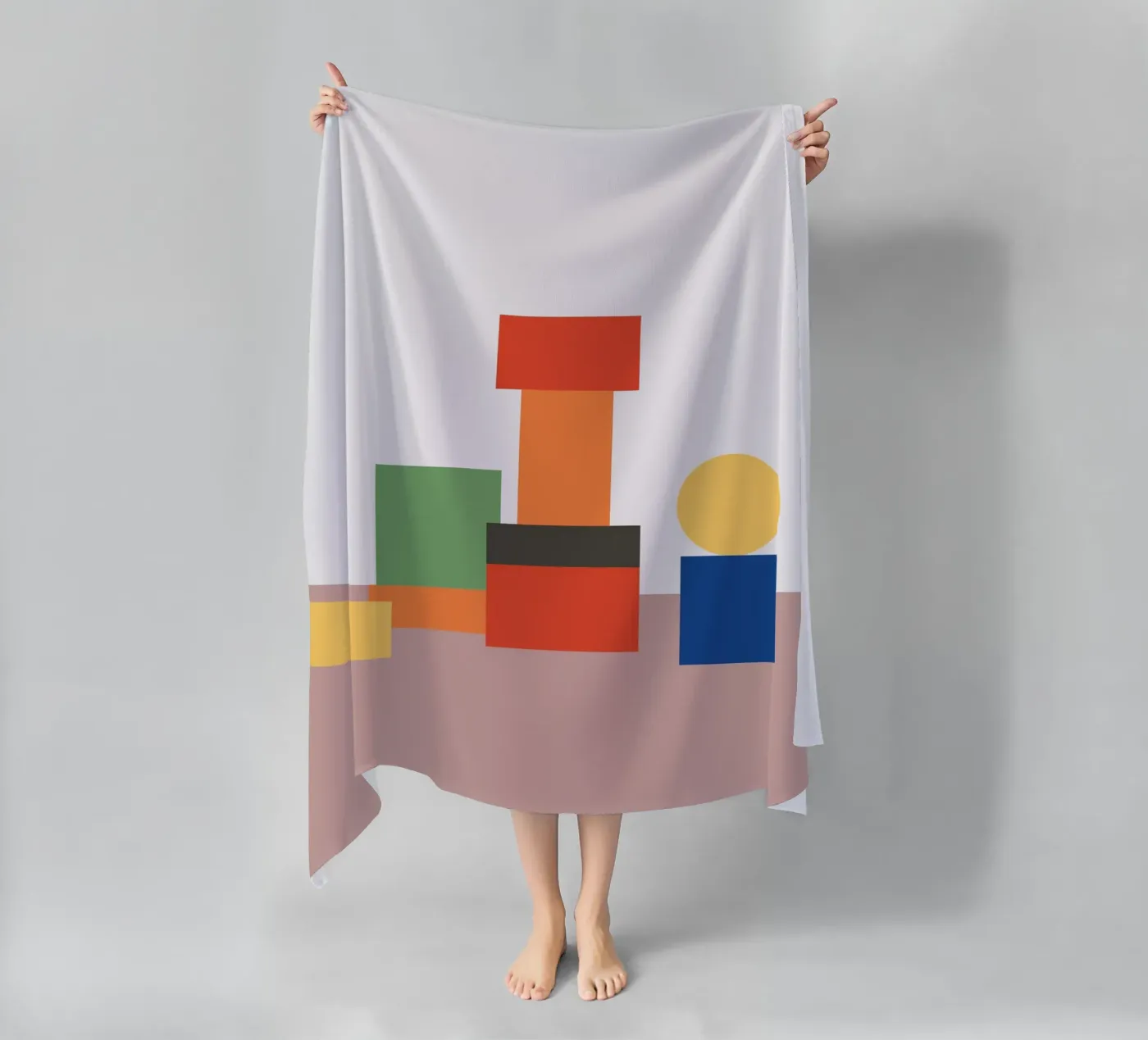 Geometrischer Stapelblock Strandtuch von galihstudio