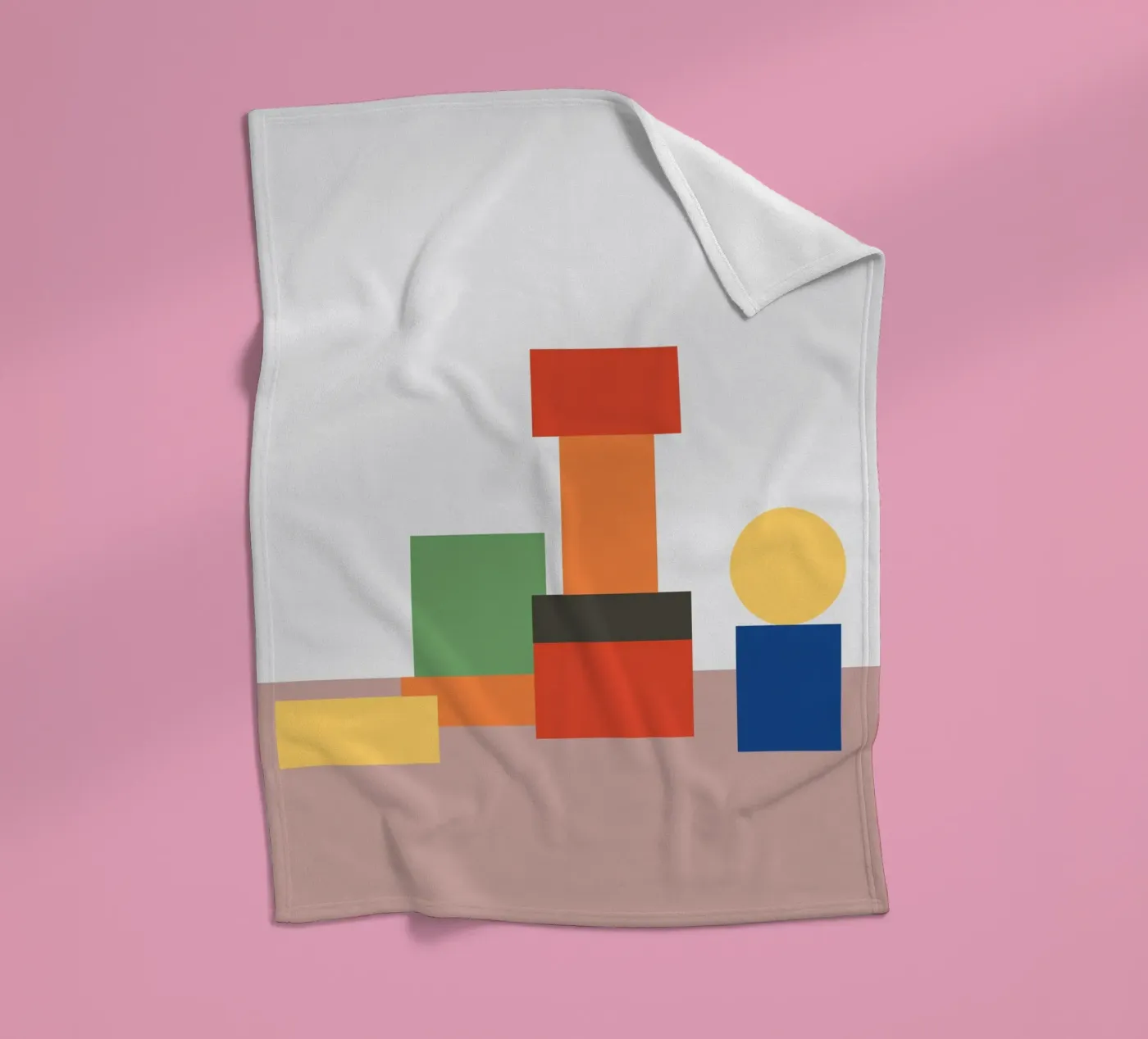 Geometrischer Stapelblock Fleecedecke von galihstudio