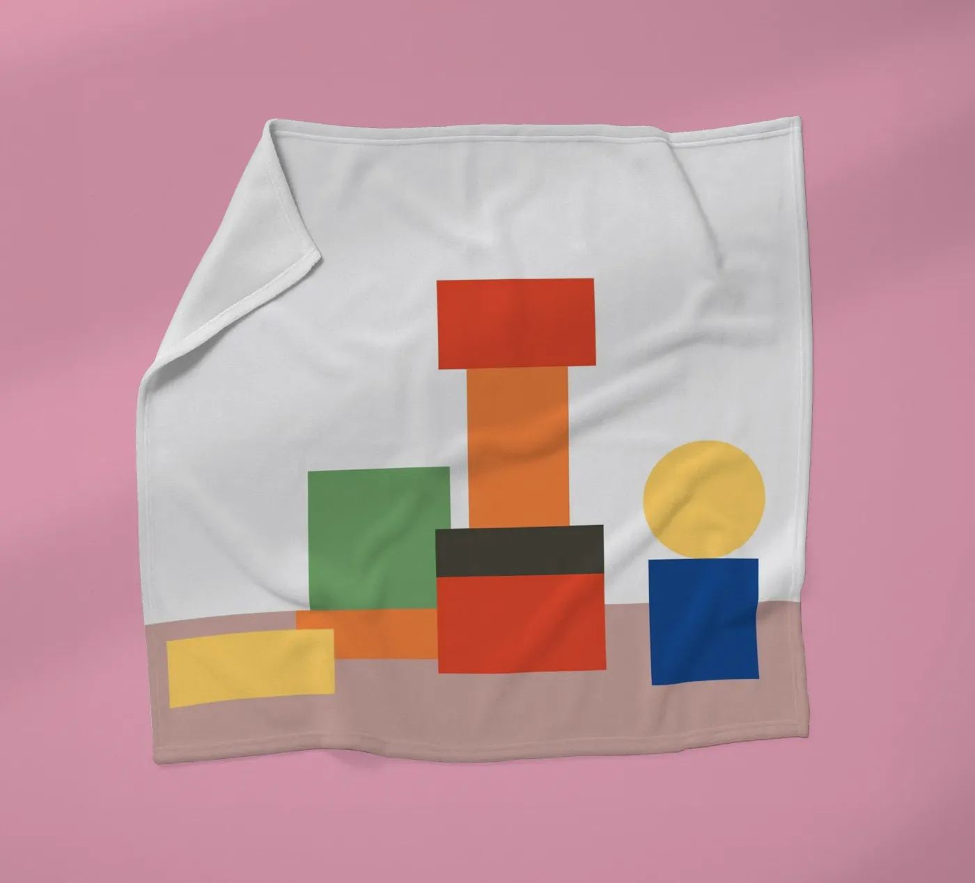 Geometrischer Stapelblock Fleecedecke von galihstudio