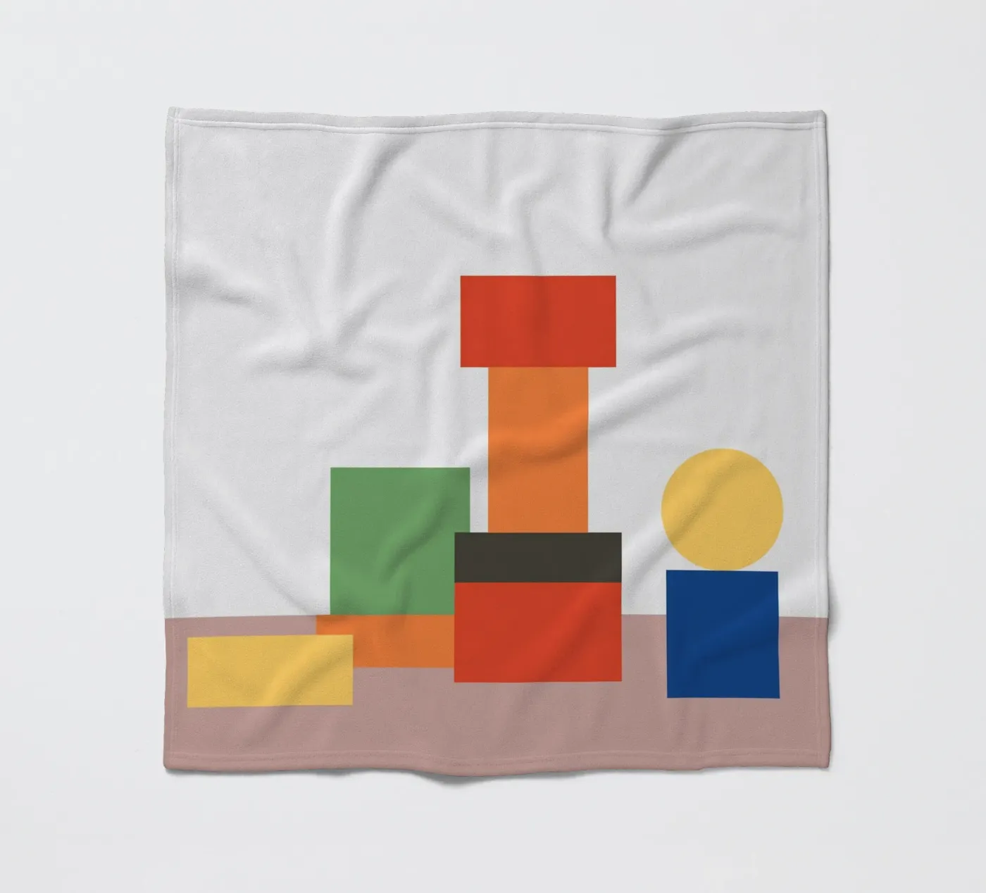 Geometrischer Stapelblock Fleecedecke von galihstudio