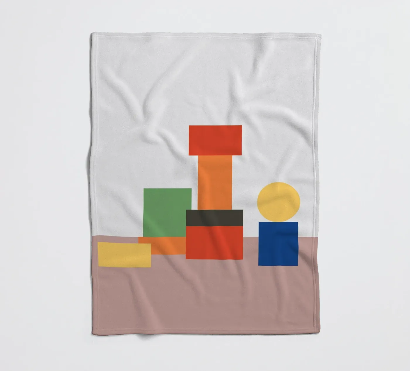 Geometrischer Stapelblock Fleecedecke von galihstudio