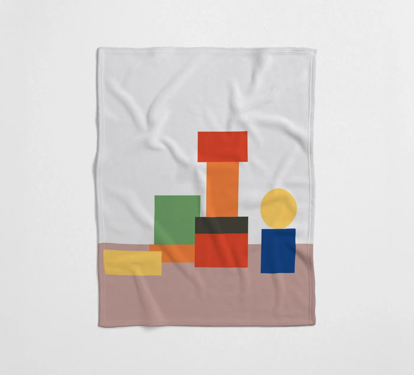 Geometrischer Stapelblock Fleecedecke von galihstudio