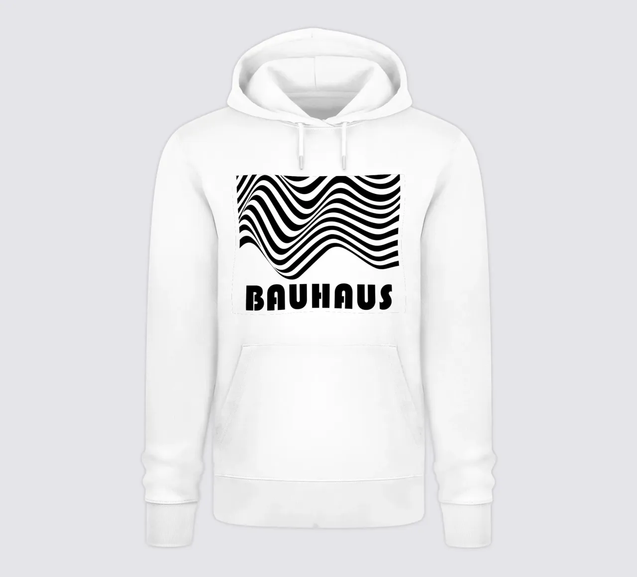 Bauhaus Waves - Poster op-art in bianco e nero moderno felpa con cappuccio da Studio Vibe