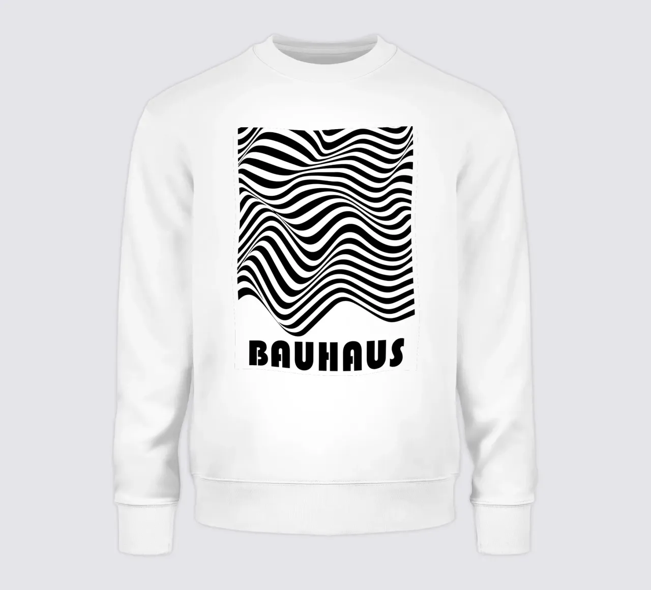Bauhaus Waves - Poster op-art in bianco e nero moderno felpa da Studio Vibe