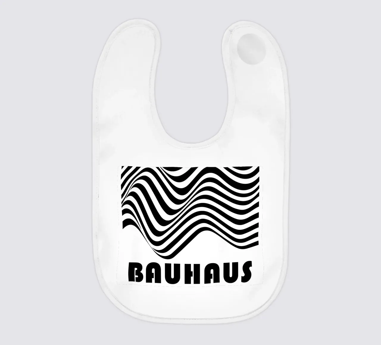 Bauhaus Waves - Poster op-art in bianco e nero moderno bavaglino da Studio Vibe